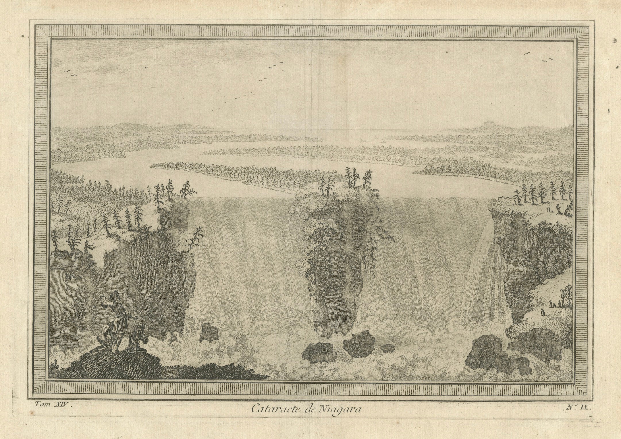 Niagara Falls, Cataracte de Niagara – Early French Engraved View, c.1780