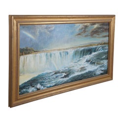 Niagara Falls Waterfall Landscape Oil Painting Frederic Edwin Church Framed 48"
