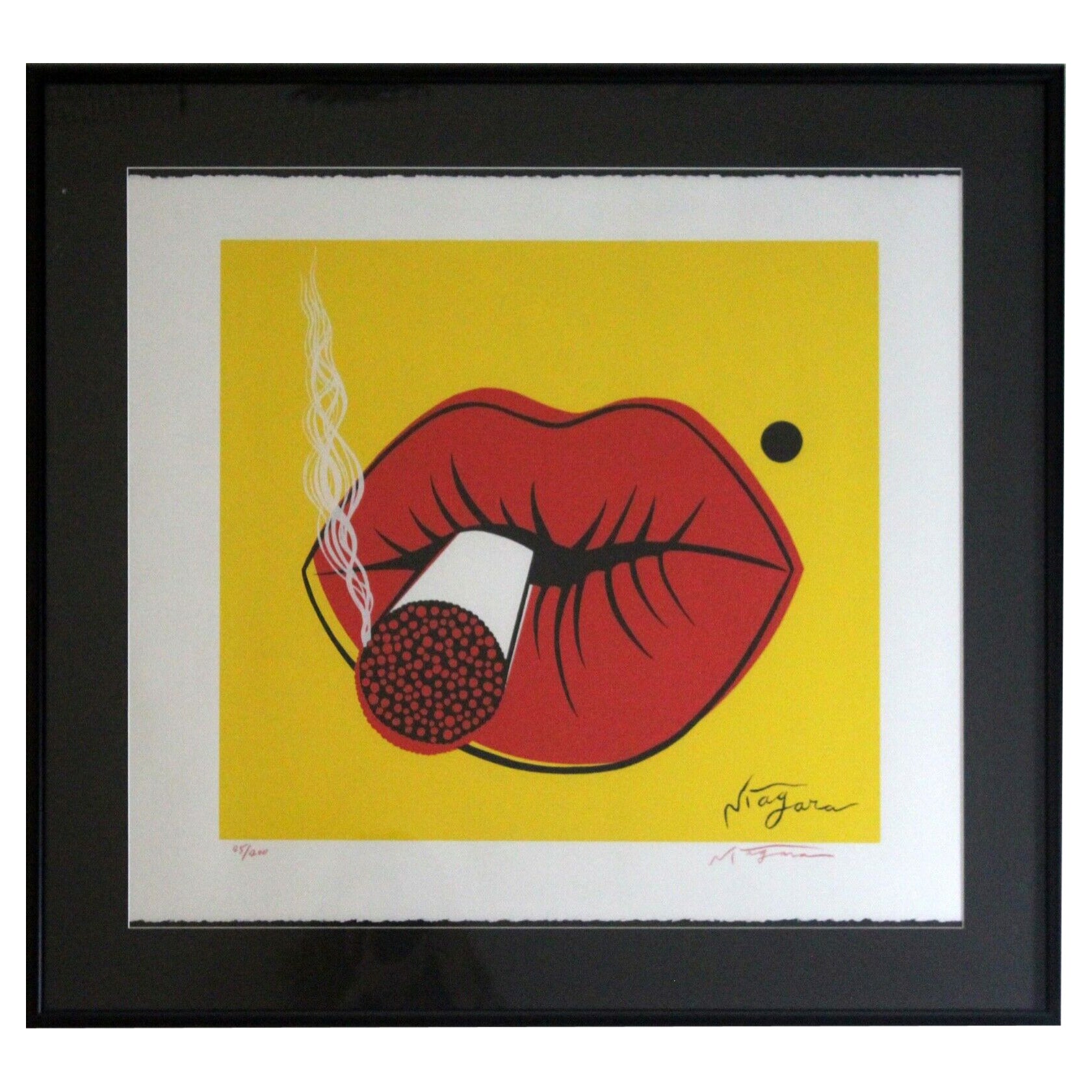 Niagara Hot Lips 
Yellow
 Signed Artist Proof Contemporary Giclee Framed