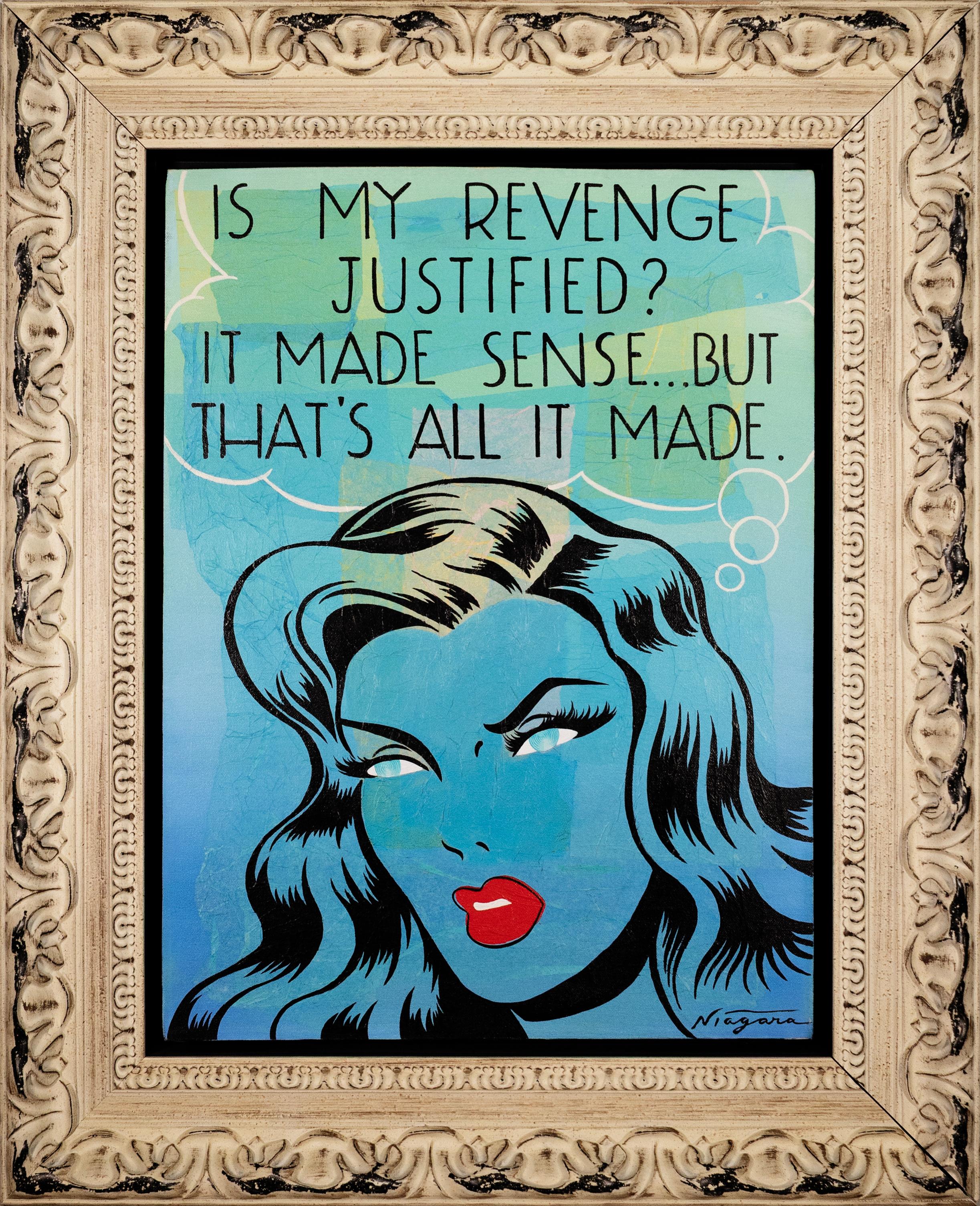 Niagara Ma vengeance est-elle justifiée ? Peinture acrylique contemporaine pop art signée en vente 4