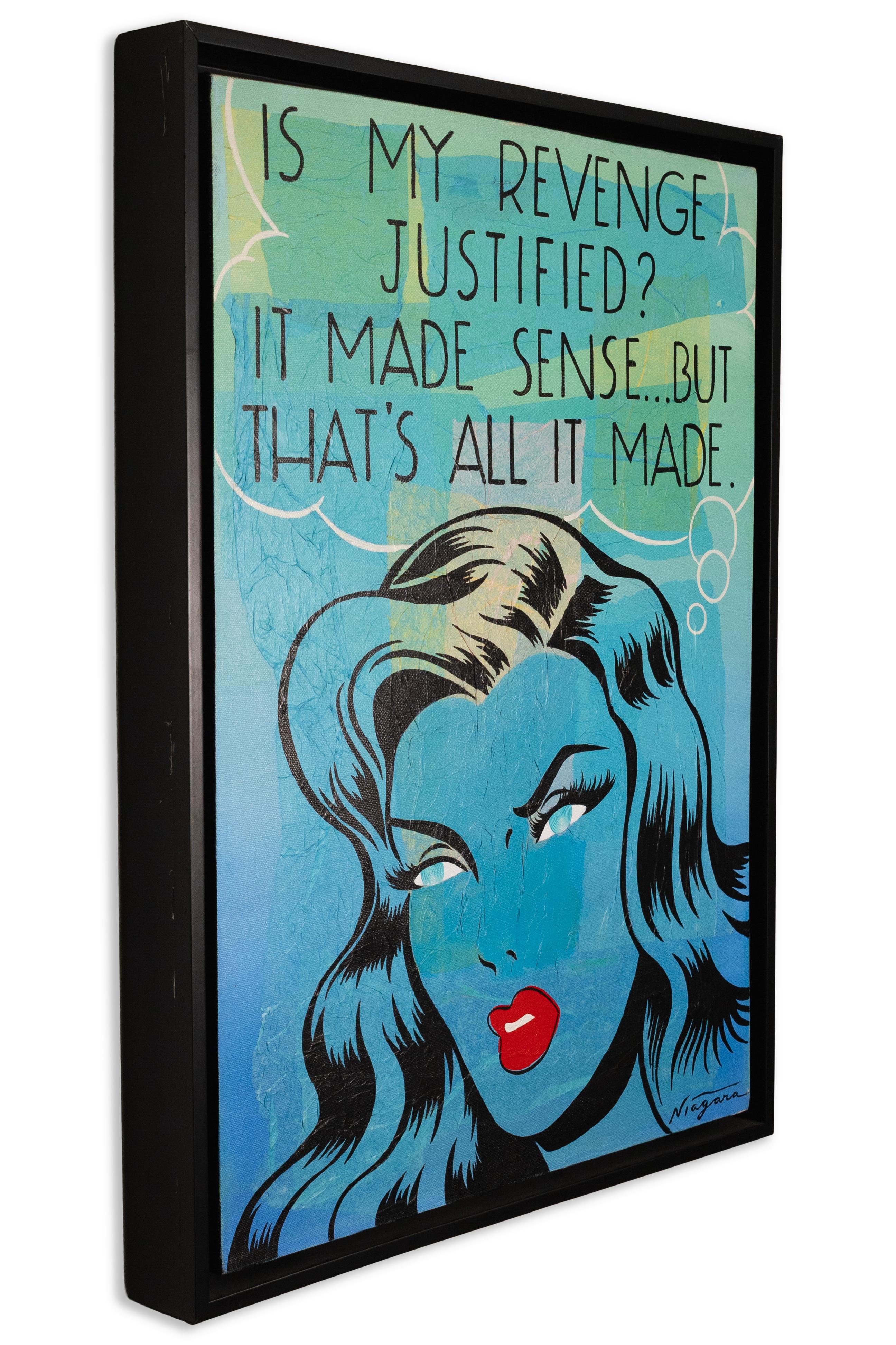 Niagara Ma vengeance est-elle justifiée ? Peinture acrylique contemporaine pop art signée en vente 1
