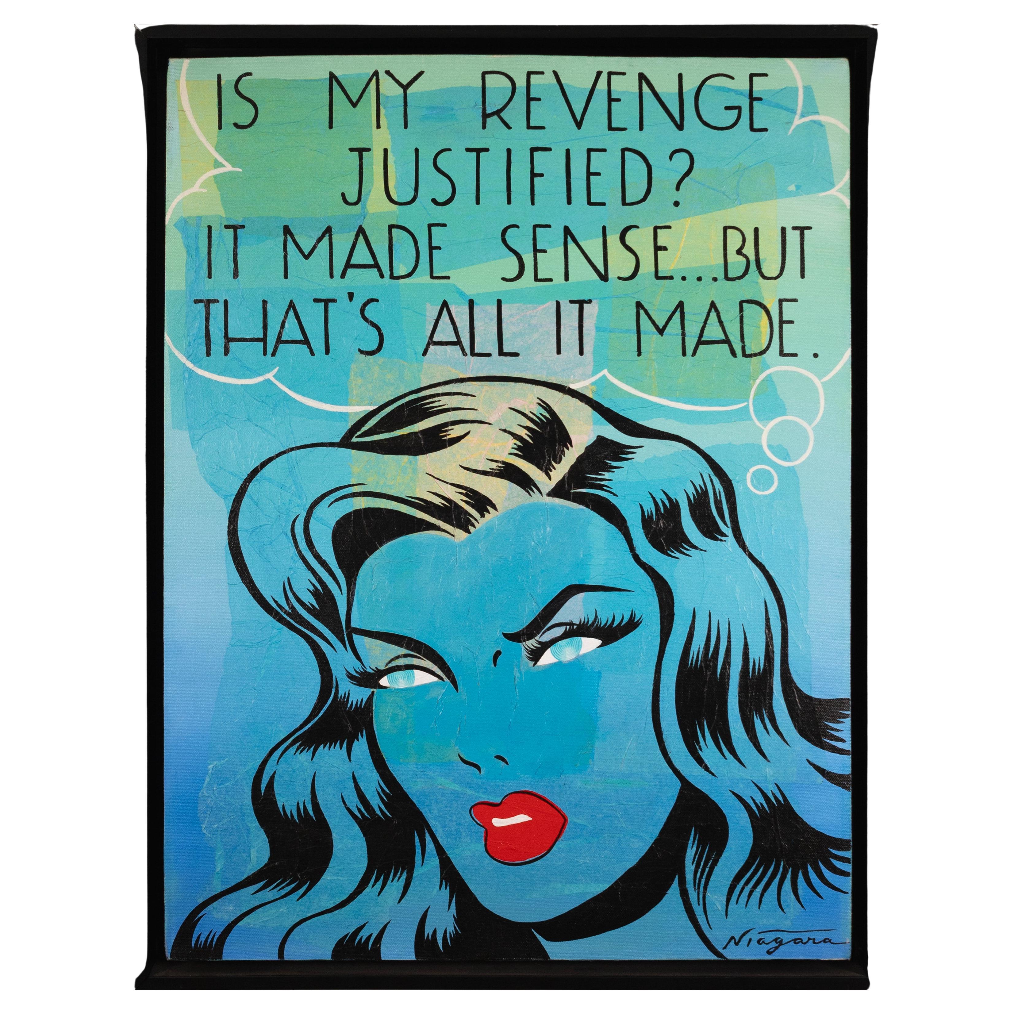 Niagara Ma vengeance est-elle justifiée ? Peinture acrylique contemporaine pop art signée en vente