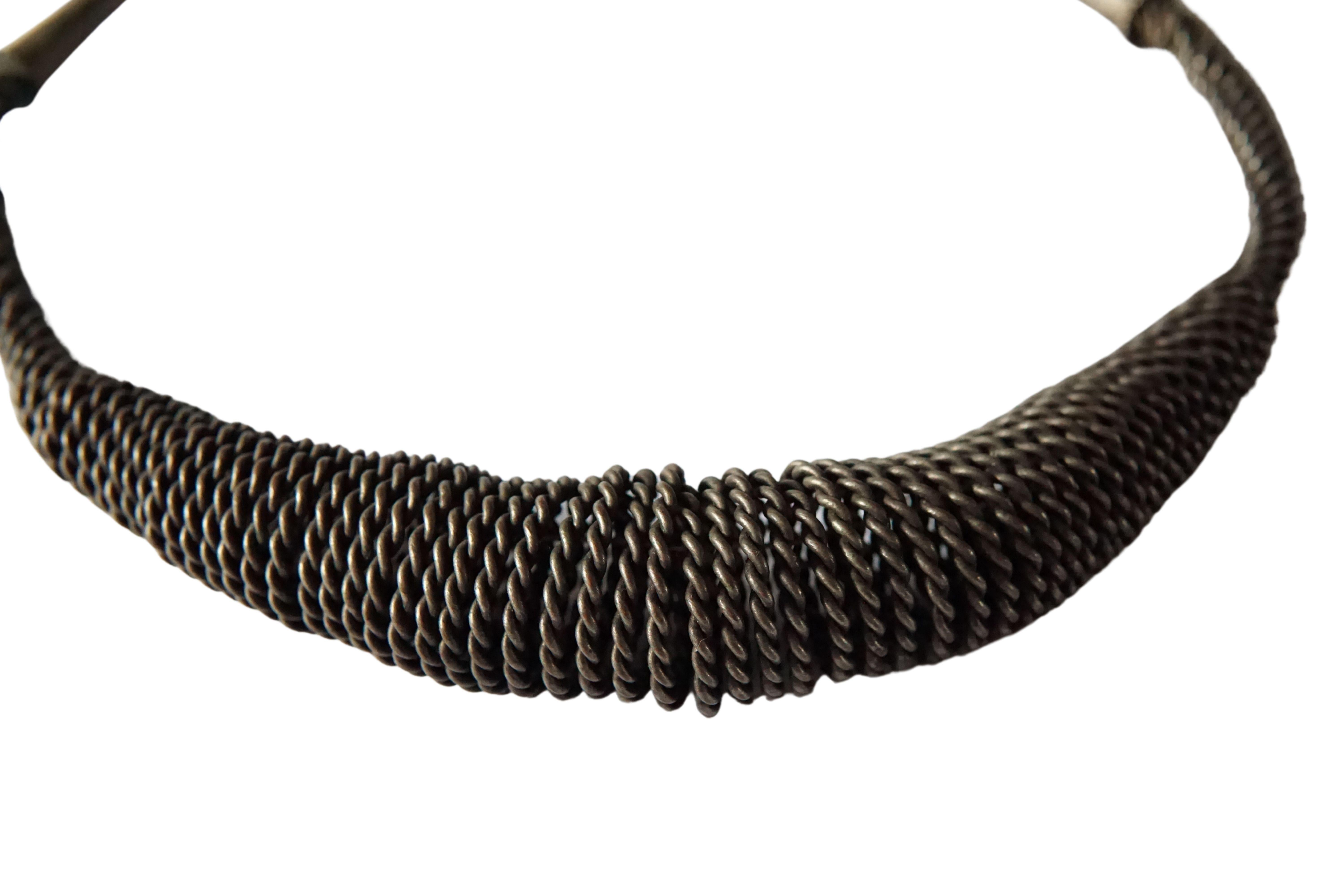 Indonesian Nias Tribe 'Nifatali-tali' Hand-Woven Wire Necklace, Indonesia c. 1900 For Sale