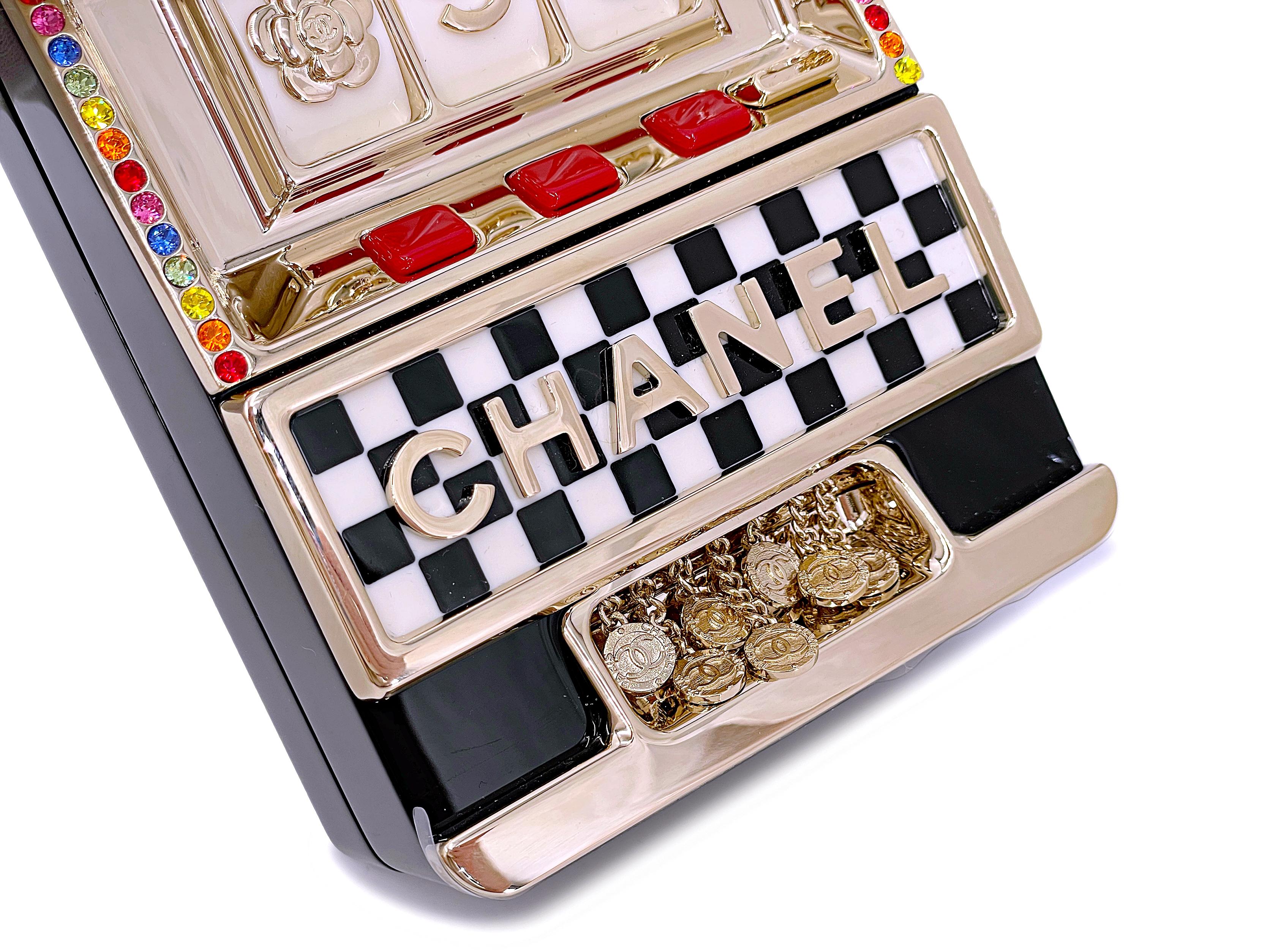 NIB Chanel 23C Monaco Slot Machine Casino Minaudière Evening Clutch Bag 67196 For Sale 4