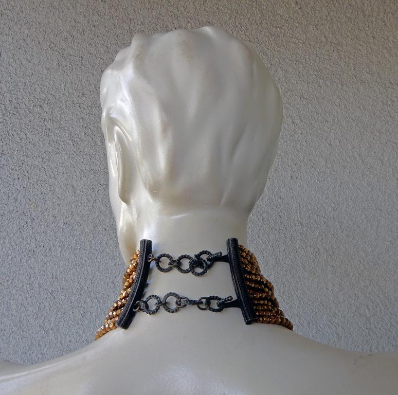 NIB Christian Dior Vintage „Valentine“ Masai Choker-Halskette aus goldener Bronze    im Zustand „Neu“ im Angebot in Los Angeles, CA