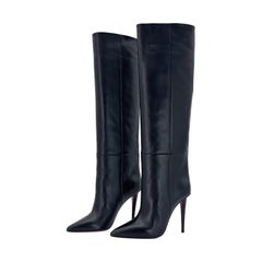 NIB Christian Louboutin Astrilarge Botta 100 Black Over The Knee Boots 41