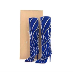 NIB Christian Louboutin Astrilarge Botta Pika 100 Galactiqueen OTK Boots 37