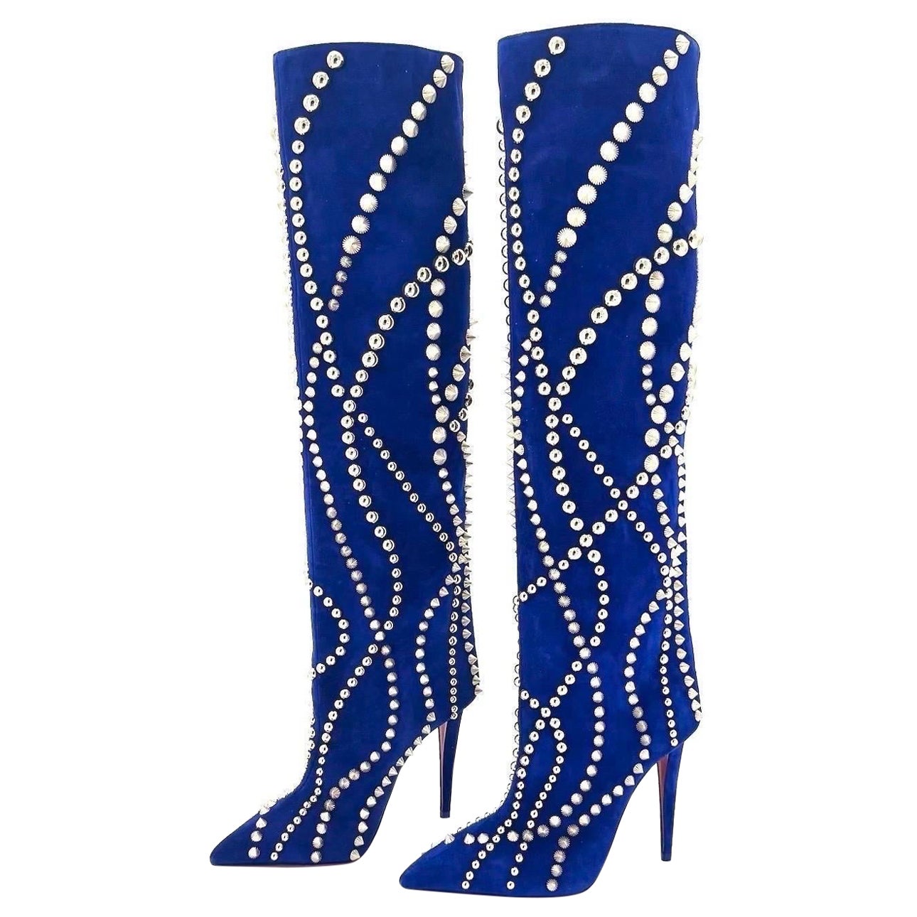 NIB Christian Louboutin Astrilarge Botta Pika 100 Galactiqueen OTK Boots 37