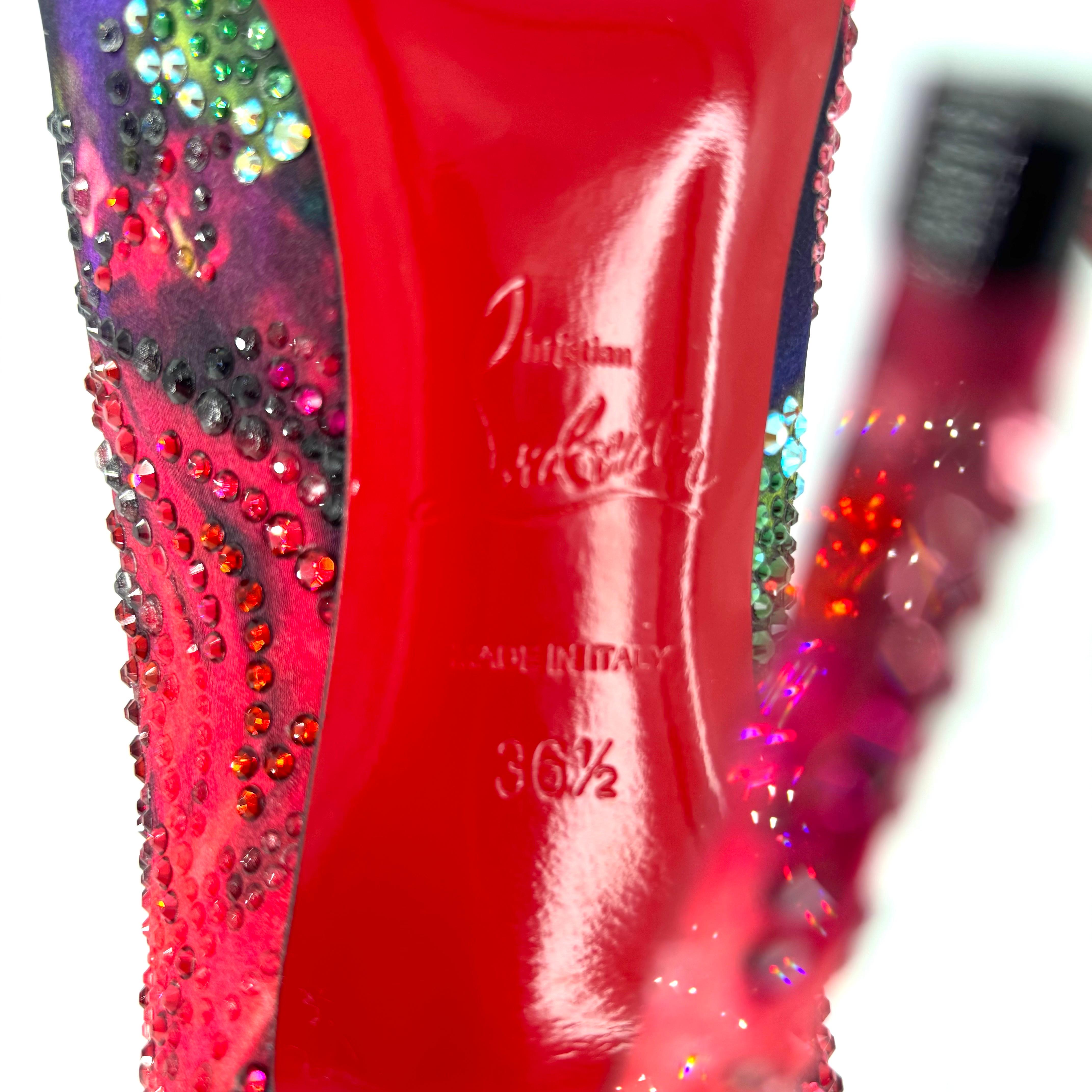 NIB Christian Louboutin Kate Max Roses Strass 100 Crystal Embellished Pumps 36.5 in vendita 3