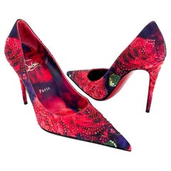 NIB Christian Louboutin Kate Max Roses Strass 100 Crystal Embellished Pumps 36.5