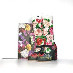 NIB Dolce & Gabbana Crystal Embellished Floral Maryjane Sock Boots 37
