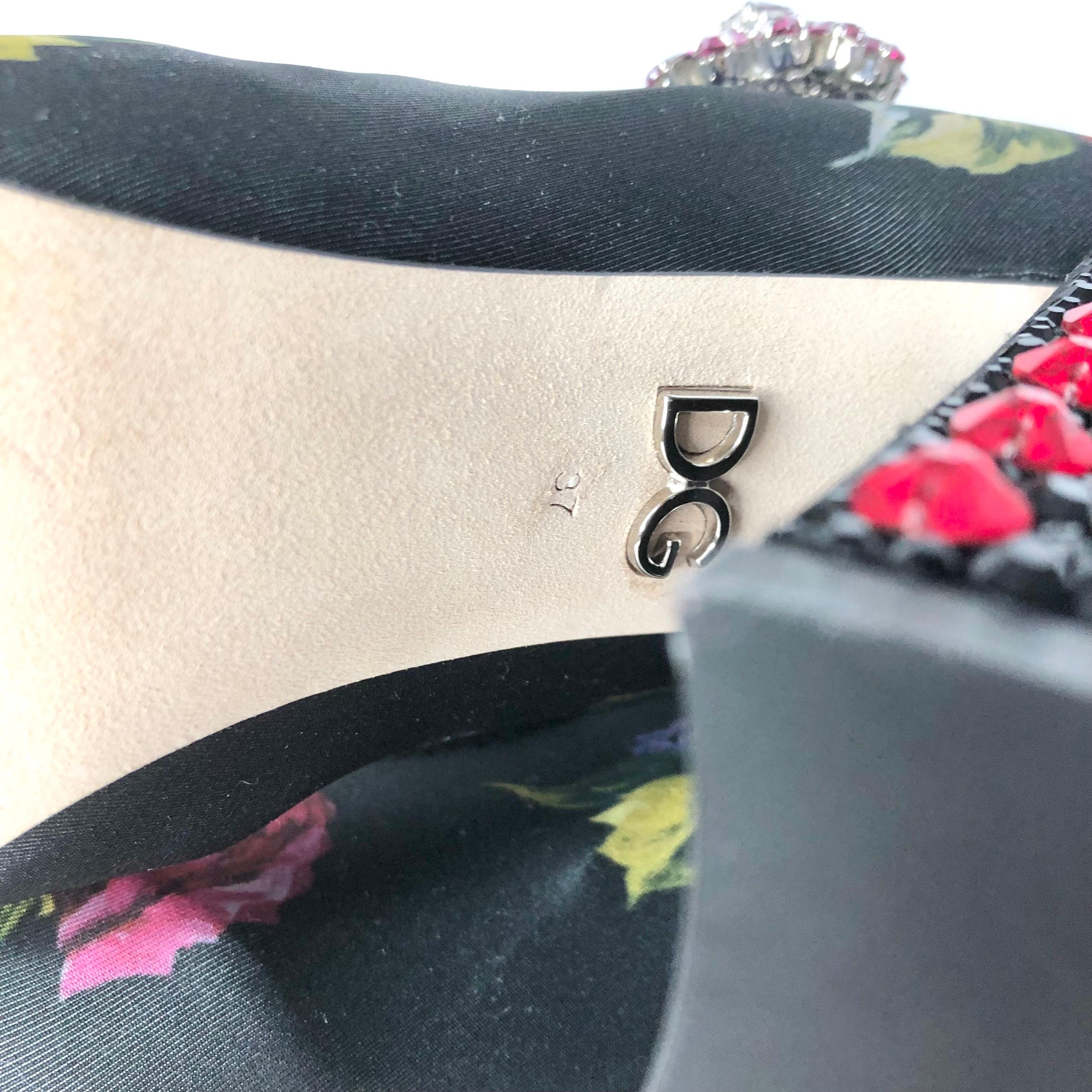 NIB Dolce & Gabbana Botas calcetín Maryjane florales adornadas con cristales 37 en venta 4