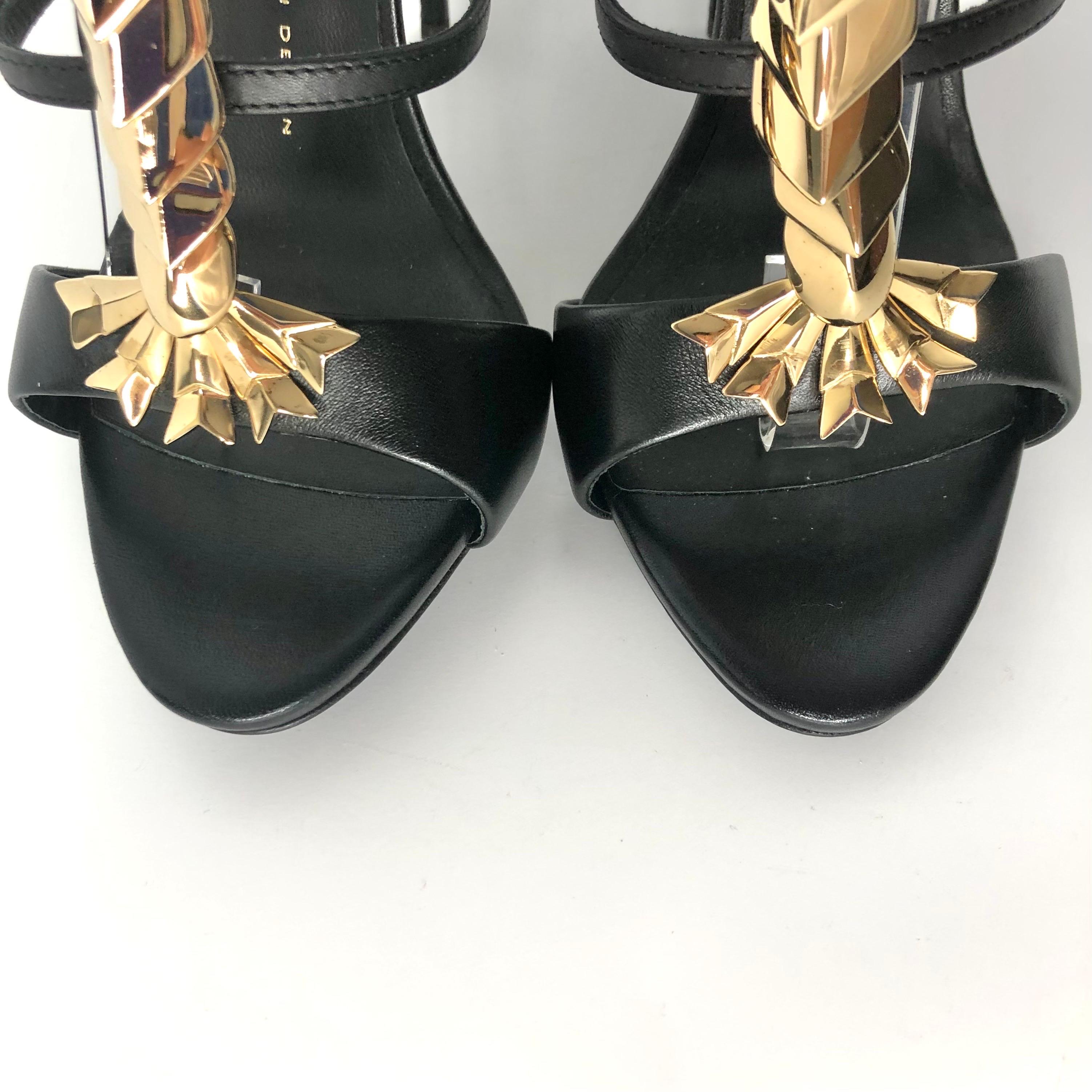 NIB Giuseppe Zanotti Coline Jeti Lobster Cuir High Heel Sandals 37.5 en vente 3