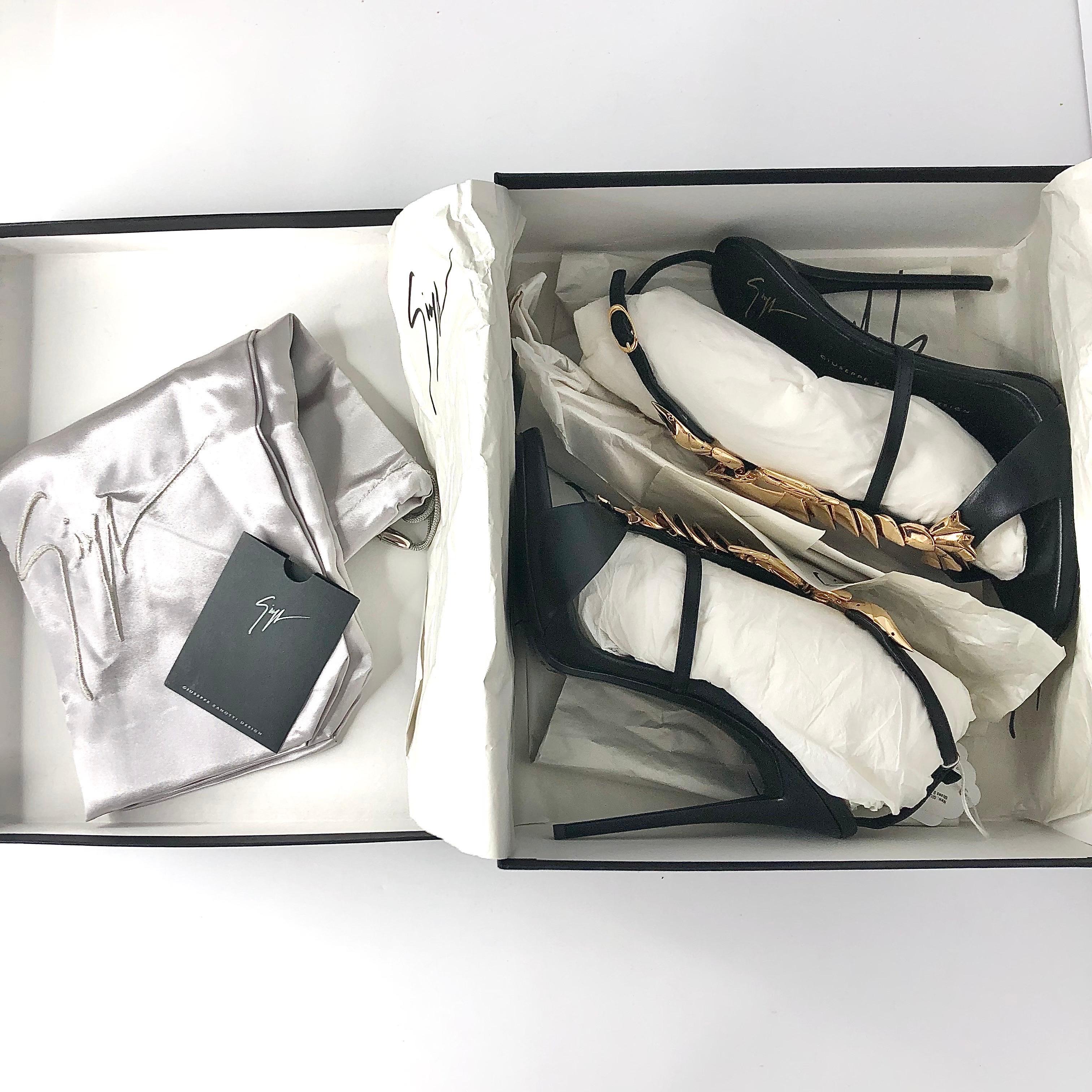 NIB Giuseppe Zanotti Coline Jeti Lobster Cuir High Heel Sandals 37.5 en vente 4