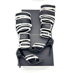 NIB Giuseppe Zanotti Vanilla Winter Shearling Knee High Gladiator Sandals 37