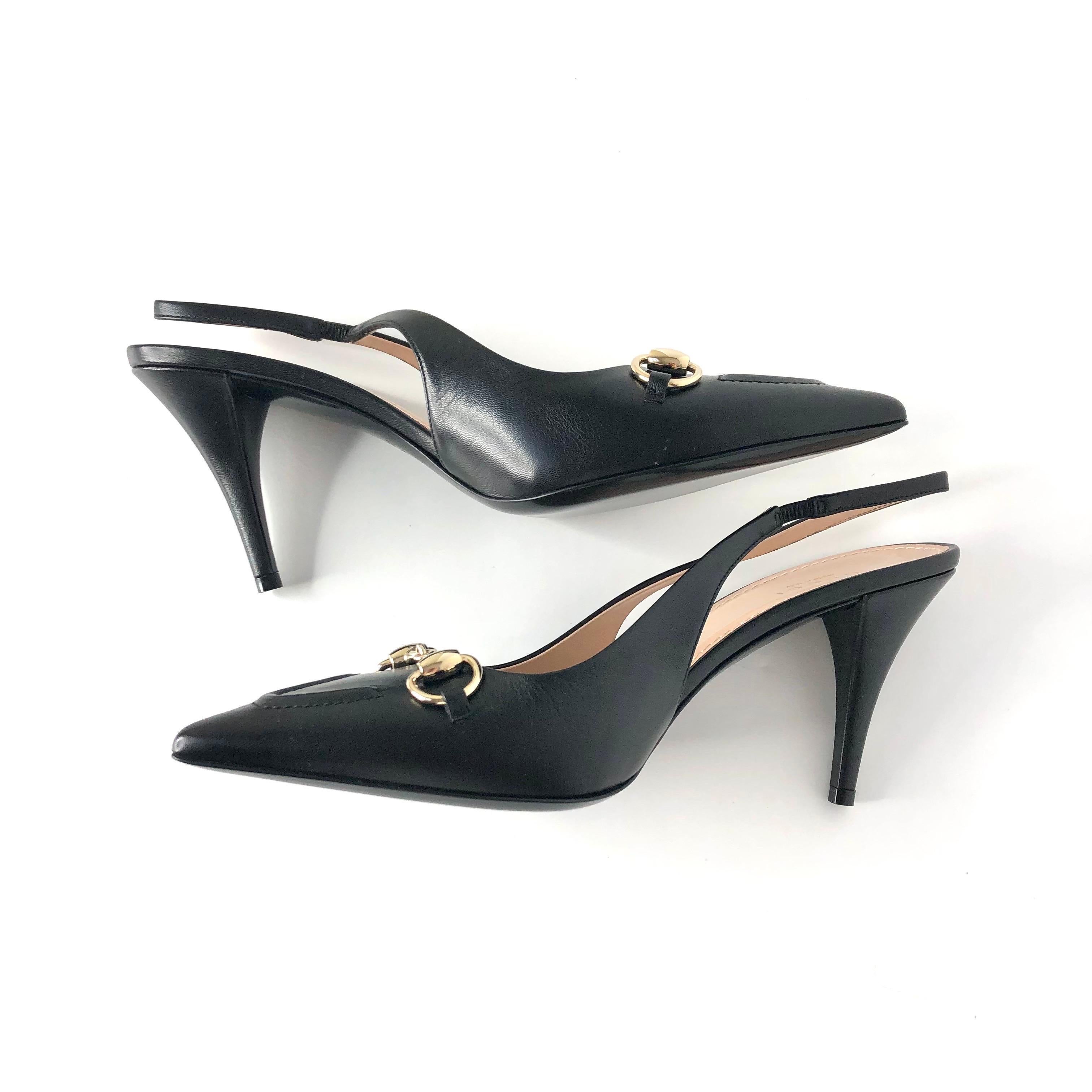 NIB Gucci Horsebit Slingback 100mm Pointed Toe Pumps 39 In condizioni Nuovo in vendita a Mechanicsville, VA