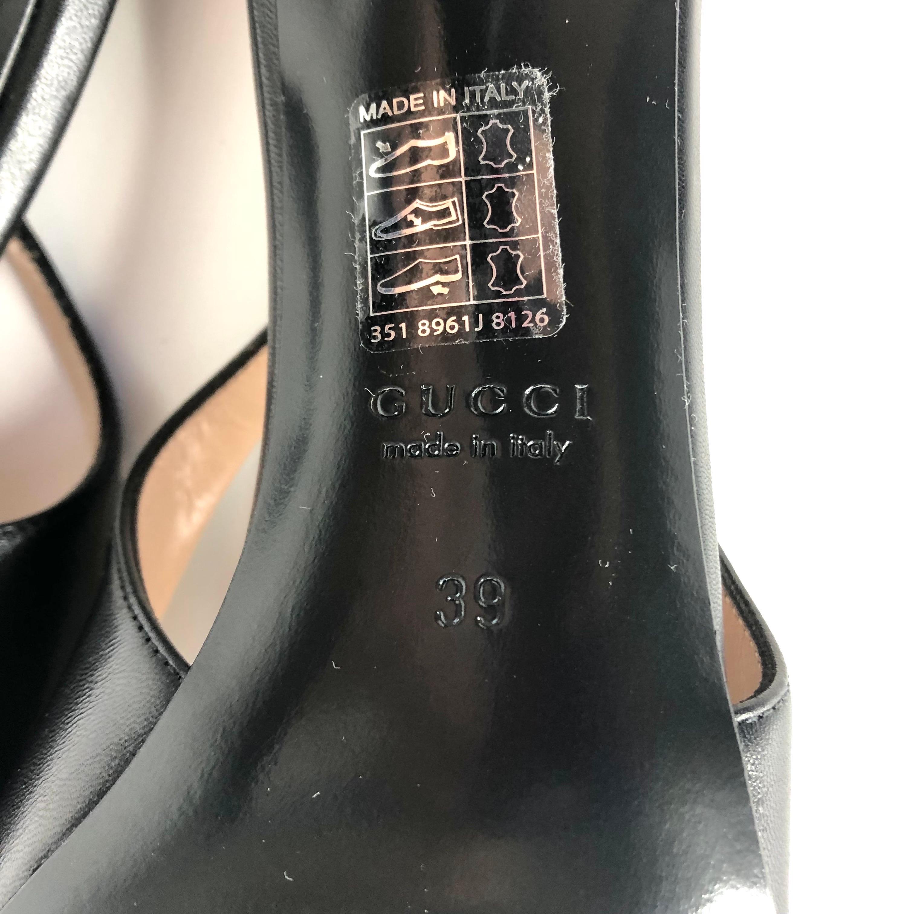 NIB Gucci Horsebit Slingback 100mm Pointed Toe Pumps 39 in vendita 2