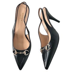 NIB Gucci Horsebit Slingback 100mm Pointed Toe Pumps 39