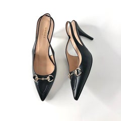 NIB Gucci Horsebit Slingback 100mm Pointed Toe Pumps 39