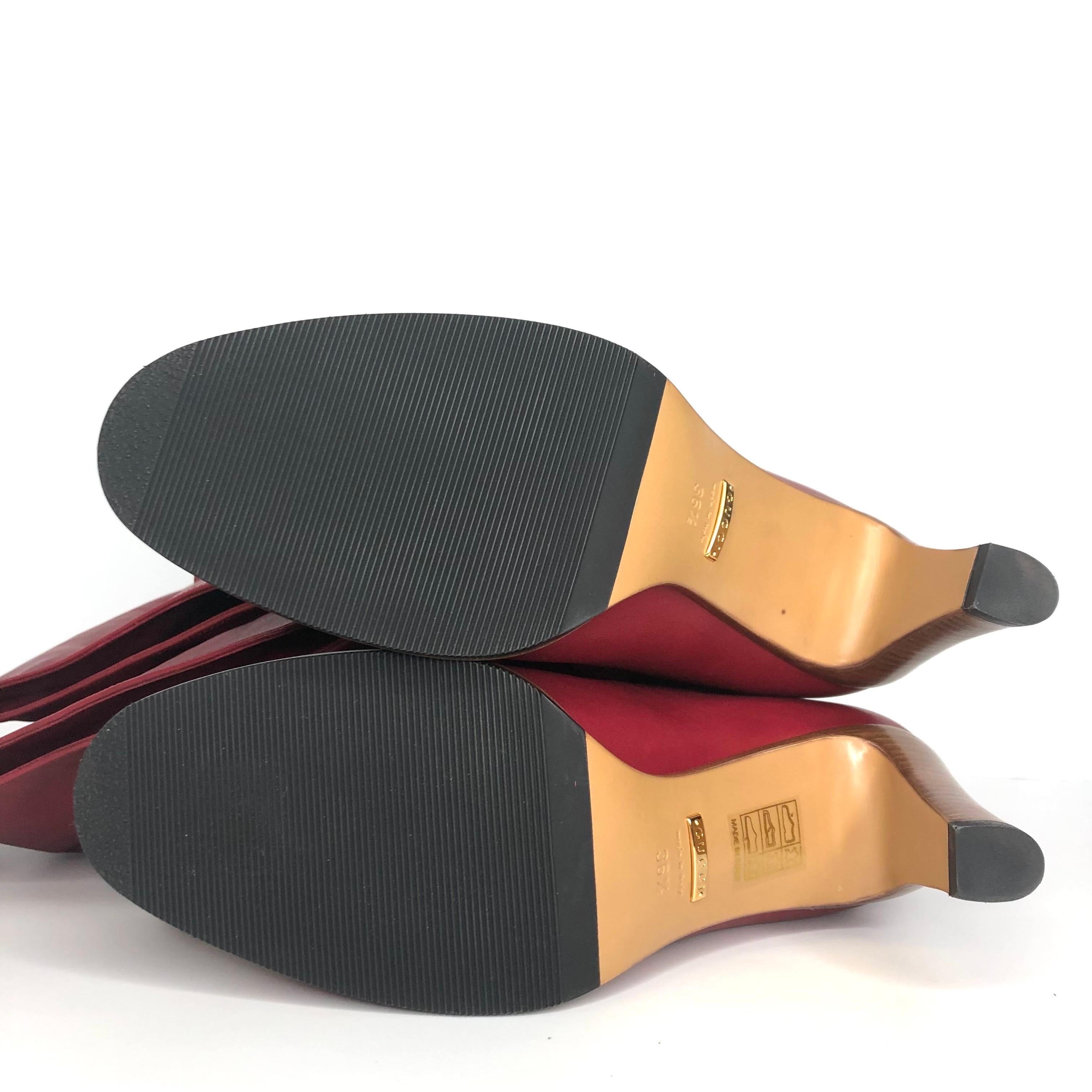 NIB Gucci Slouch Stivali sopra il ginocchio in pelle rossa 36.5 in vendita 1