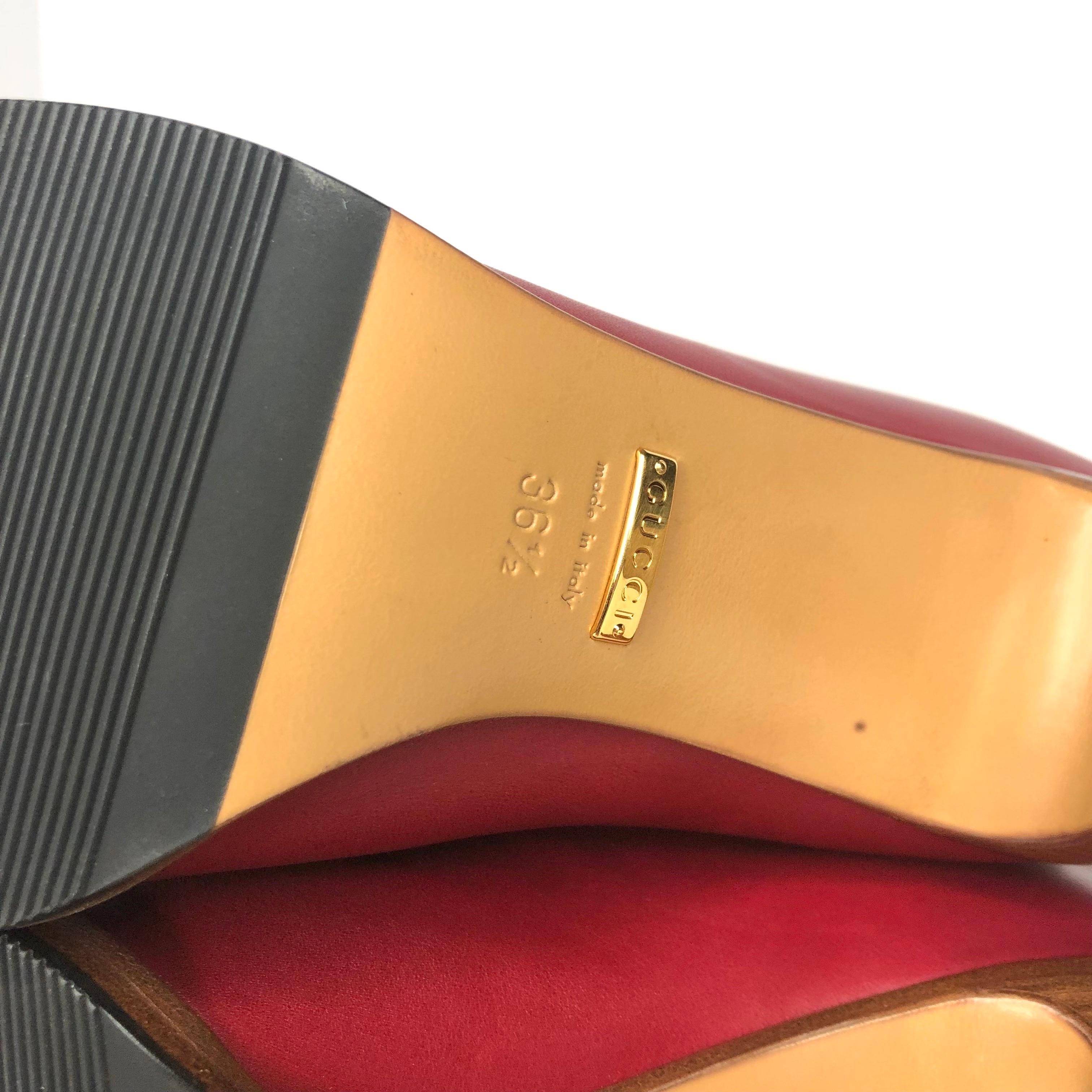 NIB Gucci Slouch Stivali sopra il ginocchio in pelle rossa 36.5 in vendita 2