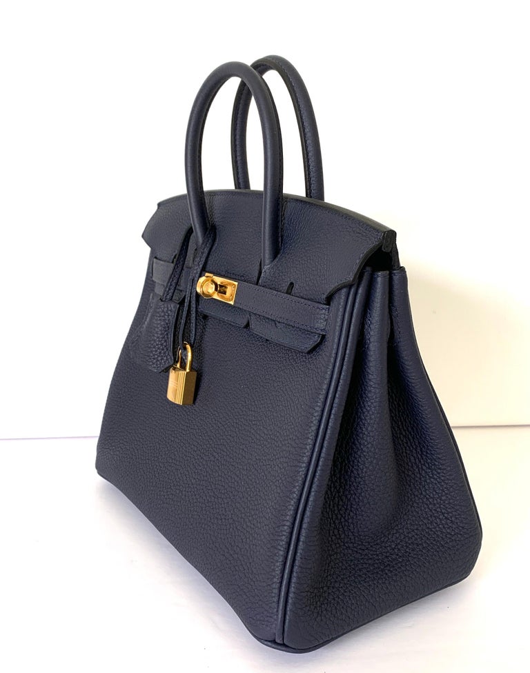Hermes Birkin 35cm Blue Nuit Togo Leather with Gold Plated
