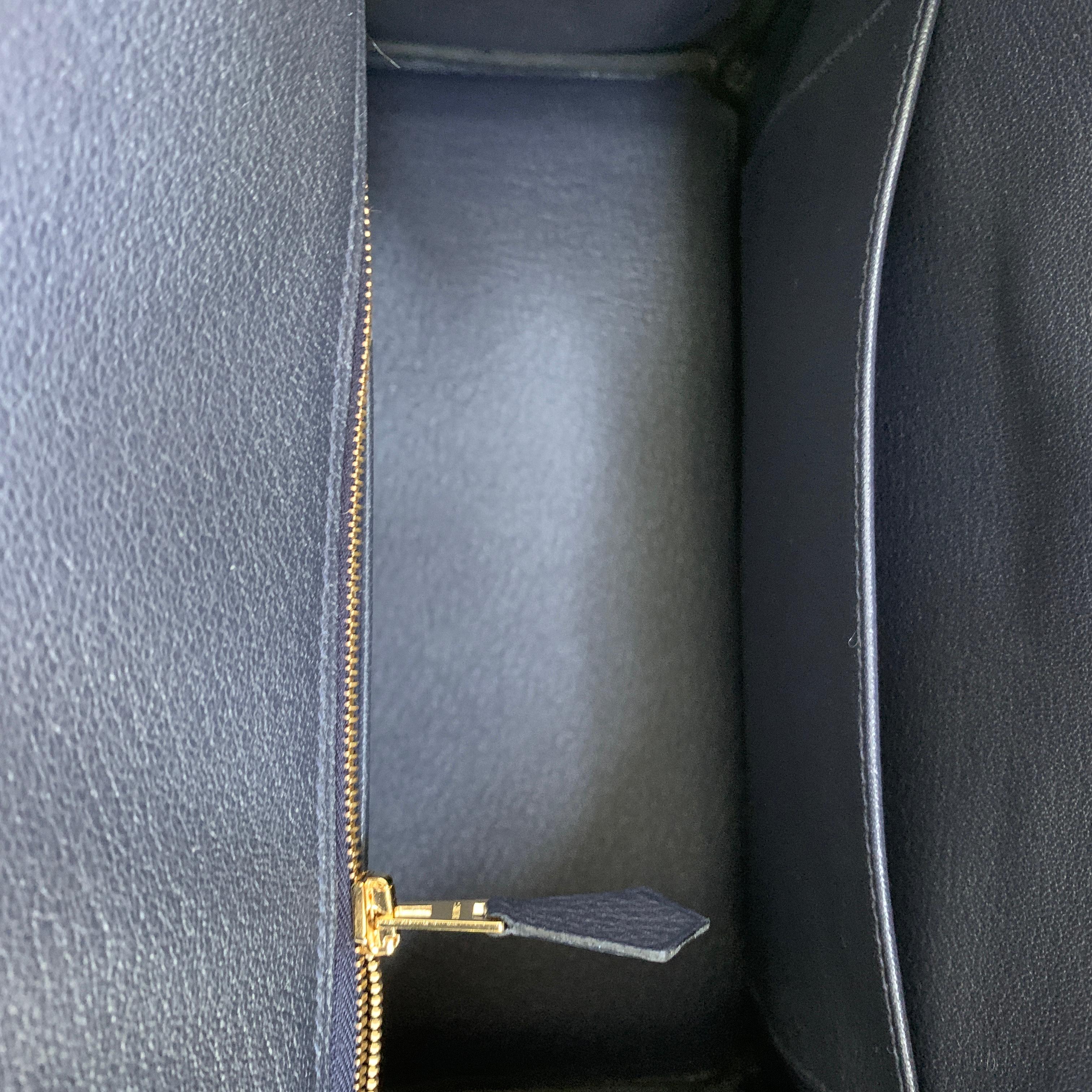 Women's or Men's  Hermes Birkin 25 Blue Nuit Togo Bag Gold Hardware