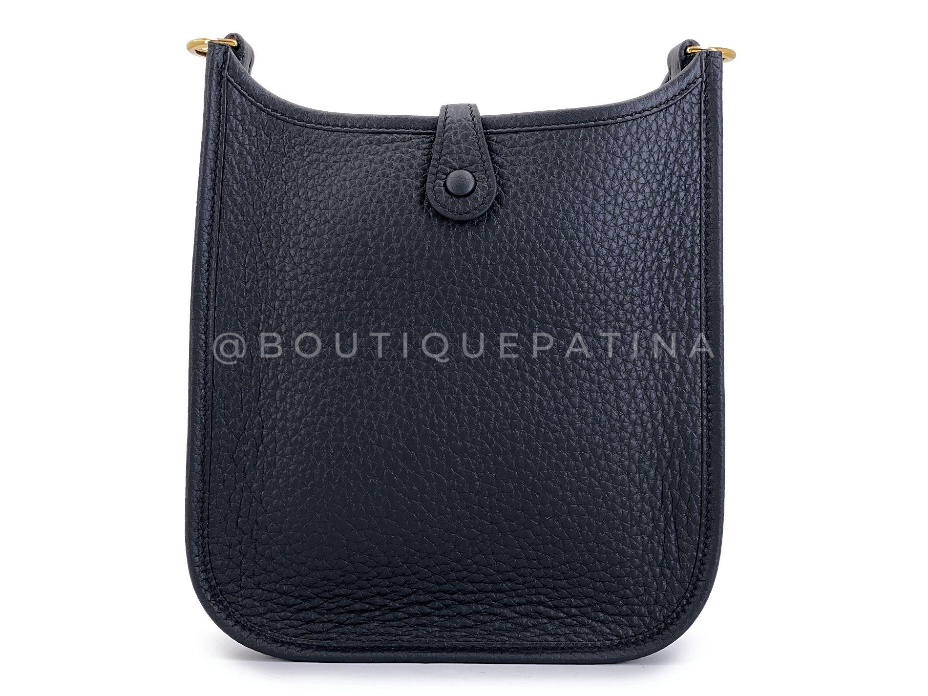 NIB Hermes Nero Clemence Mini Evelyne TPM Borsa 24k GHW 68959 In condizioni Nuovo in vendita a Costa Mesa, CA