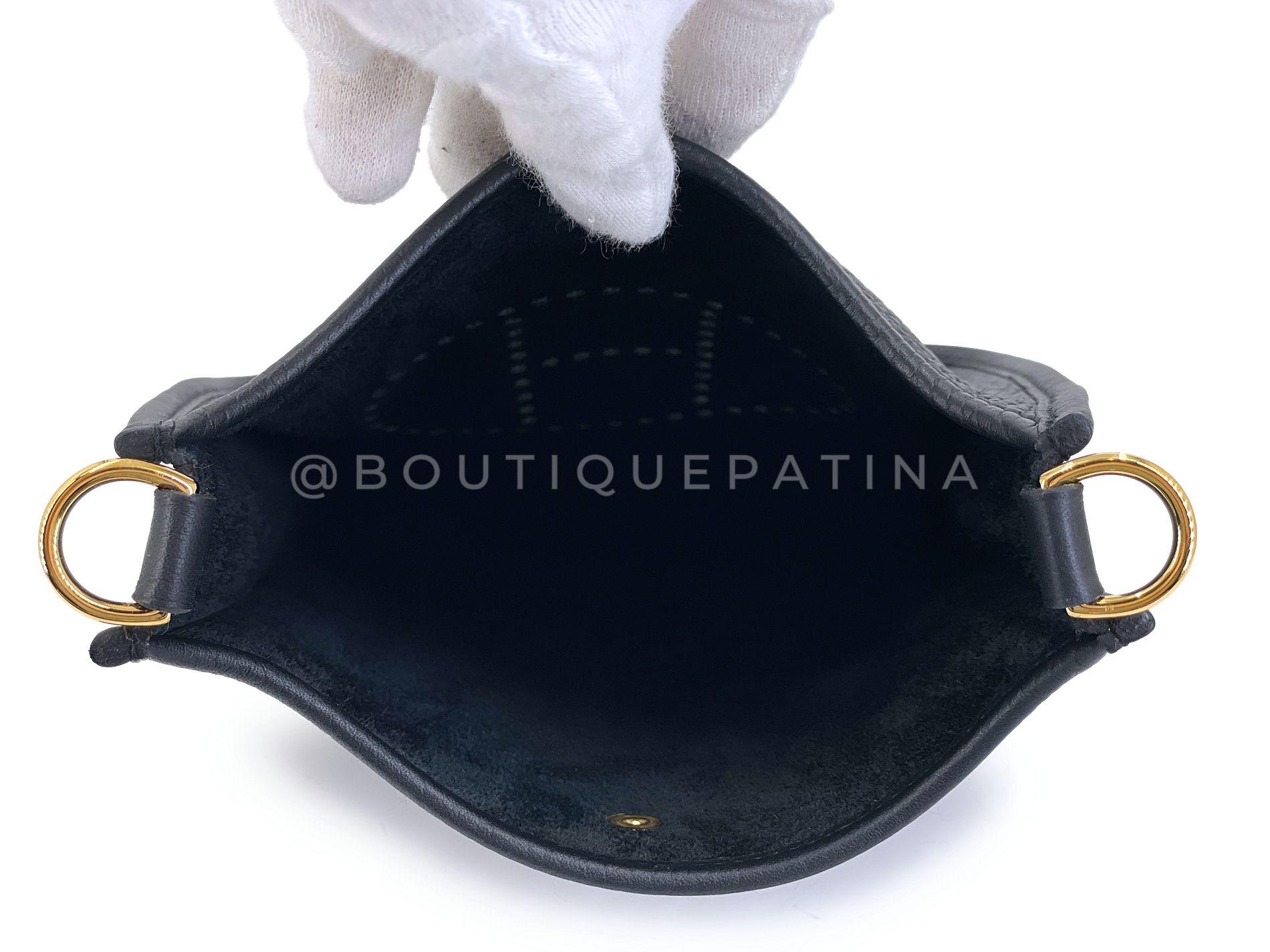 NIB Hermes Nero Clemence Mini Evelyne TPM Borsa 24k GHW 68959 in vendita 3