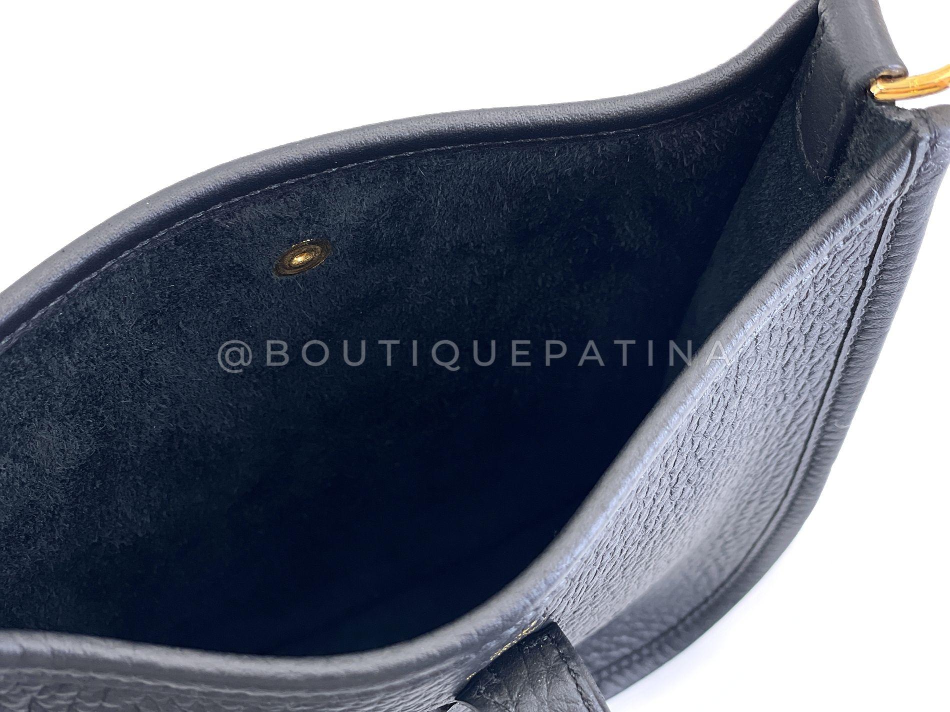 NIB Hermes Nero Clemence Mini Evelyne TPM Borsa 24k GHW 68959 in vendita 4