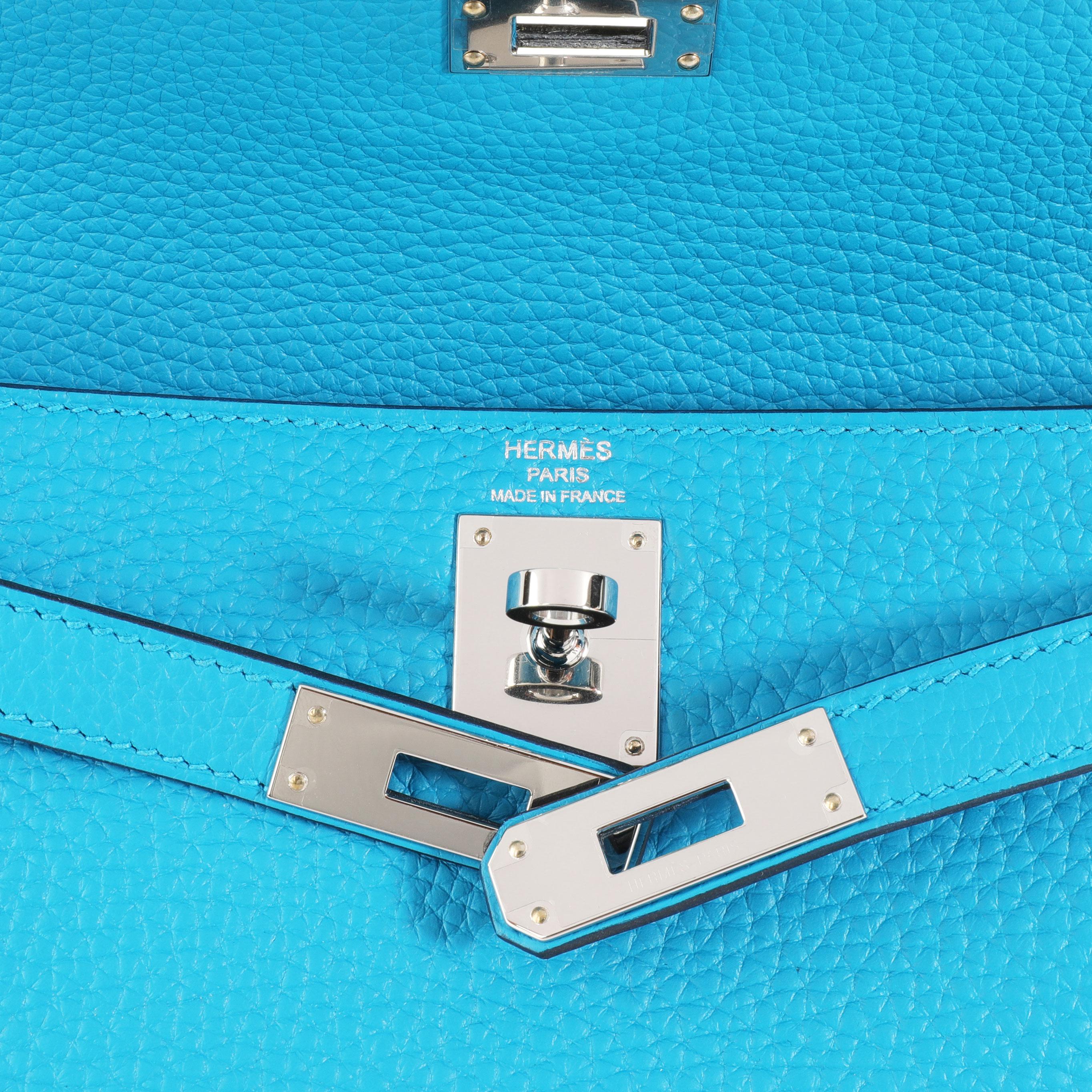 Blue NIB Hermès Bleu Frida Clémence Kelly Ado II Backpack PHW