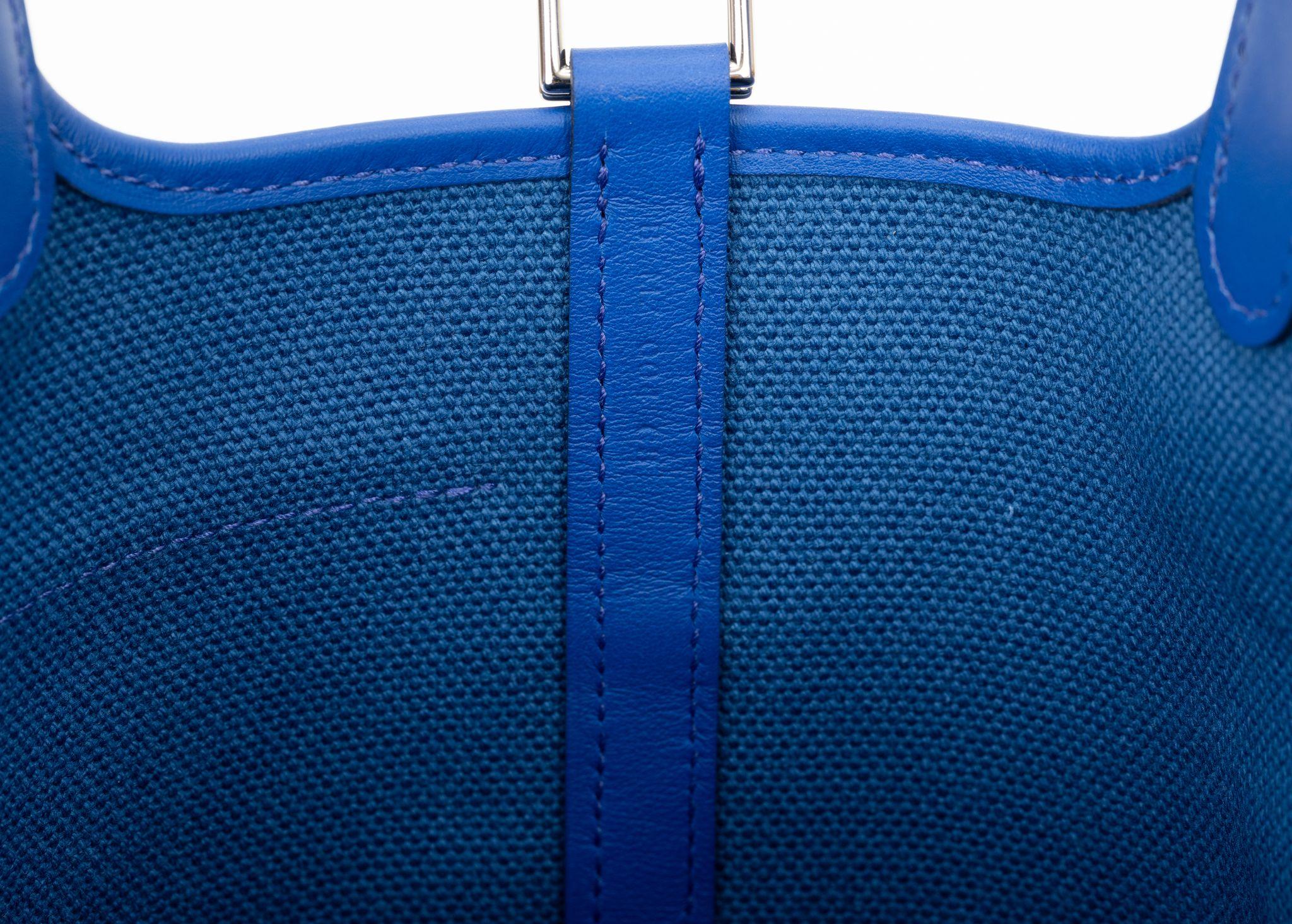 NIB Hermès Blue Royal Cargo Picotin 18 For Sale 2