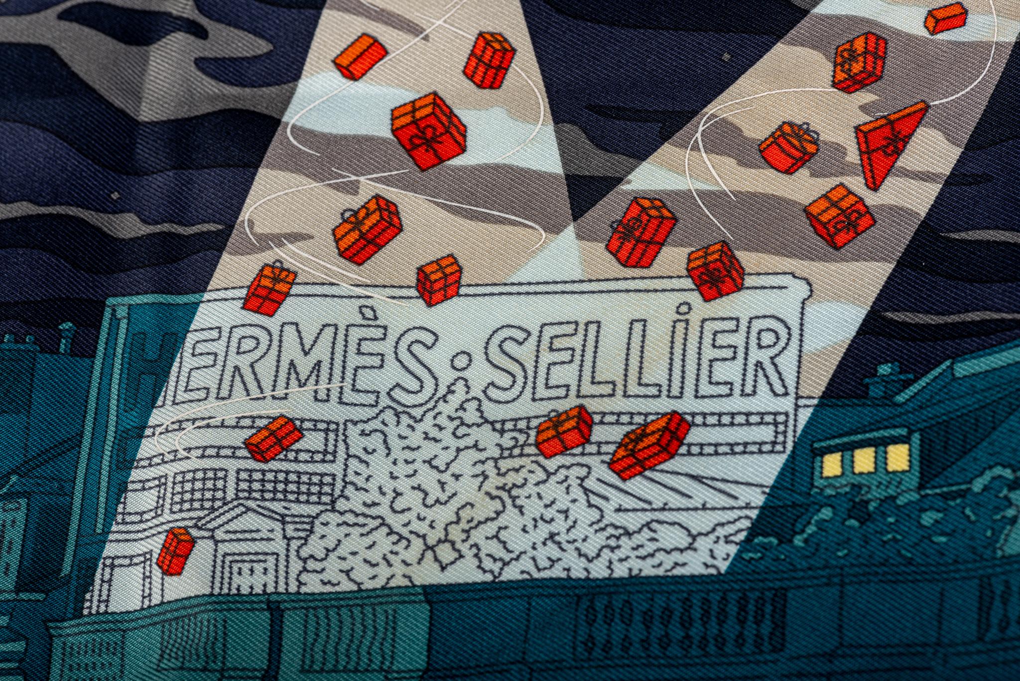 Donna NIB Herm�ès Sciarpa di seta rossa Faubourg