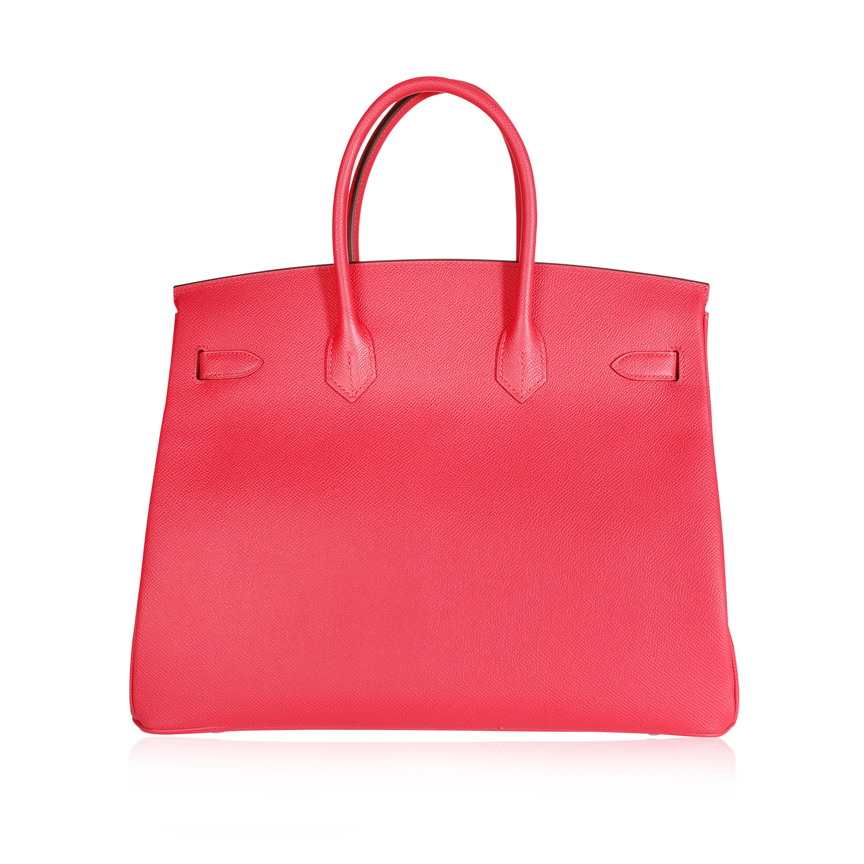 Red NIB Hermès Rose Extreme Epsom Birkin 35 PHW