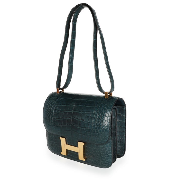 NIB Hermès Vert Rousseau Matte Alligator Constance 24 GHW For Sale at ...