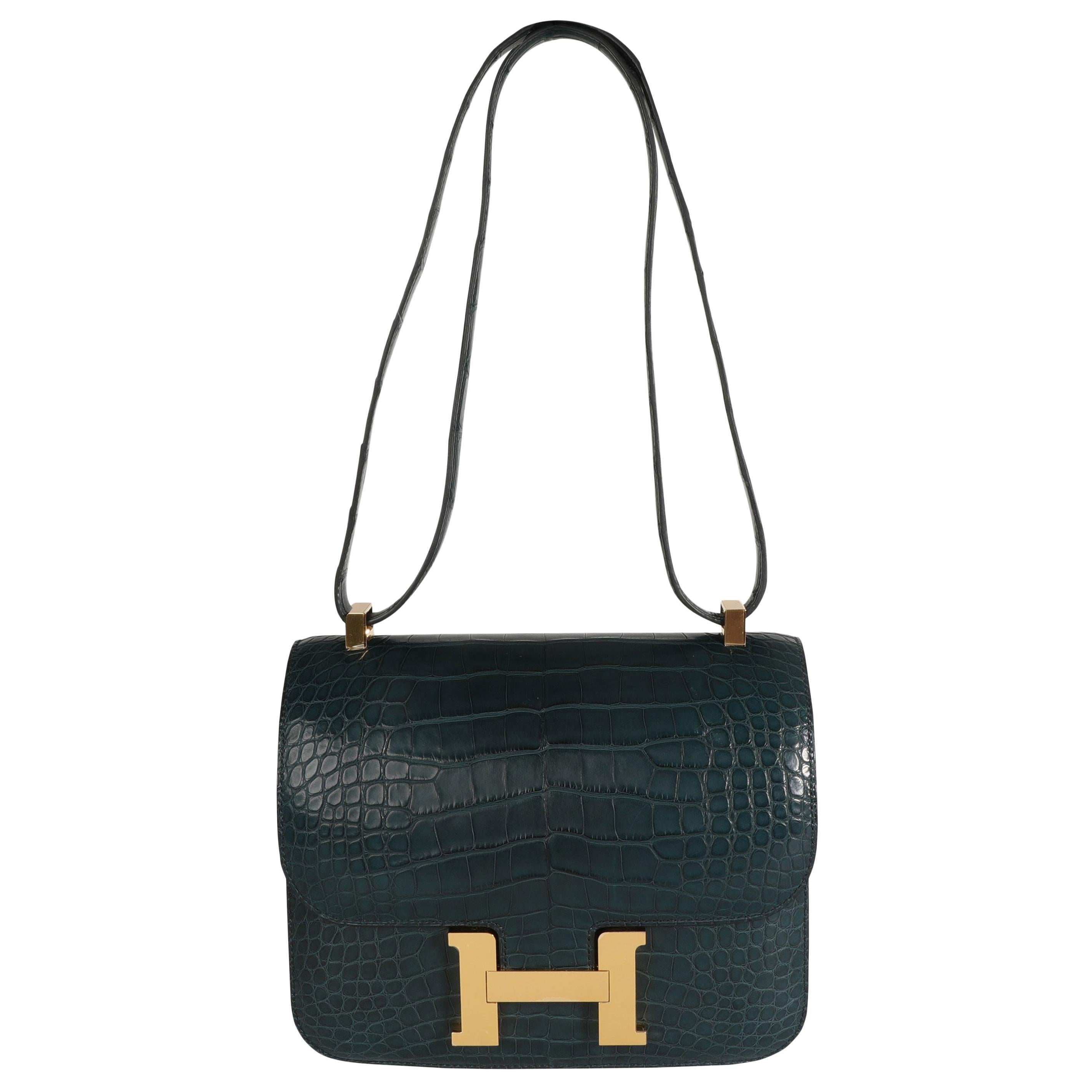 Hermès Kelly Dépêches 25 Vert Rosseau Alligator Matt With Silver Hardware