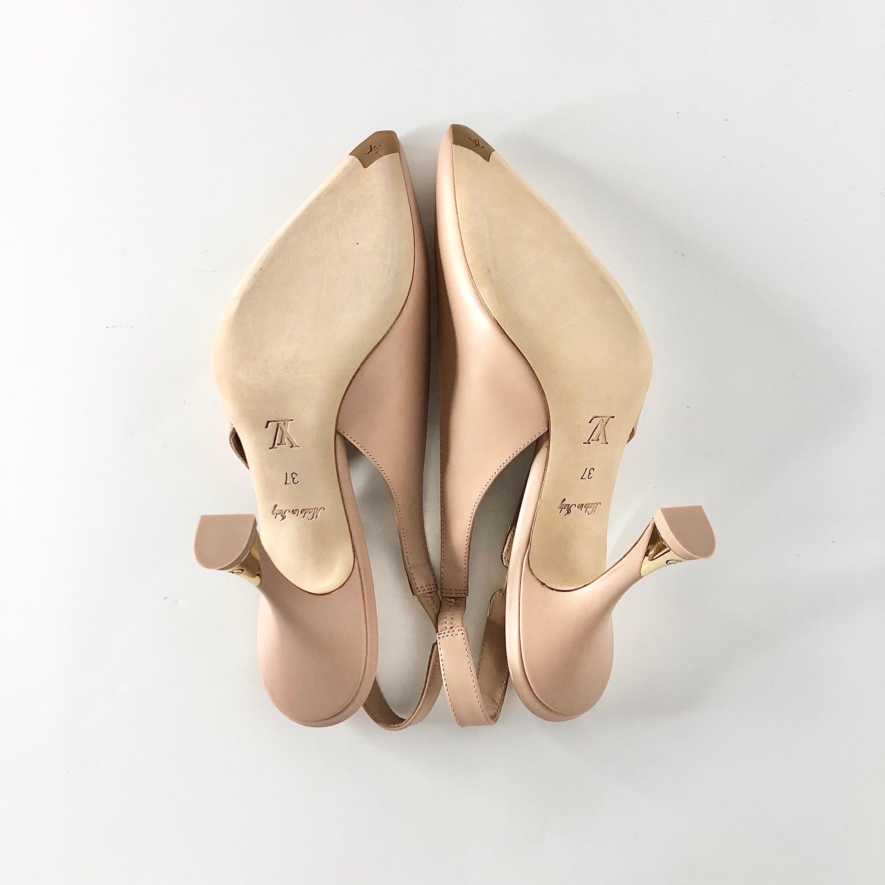NIB Louis Vuitton Sparkle Slingback Pointed Toe Pumps 37 en venta 3