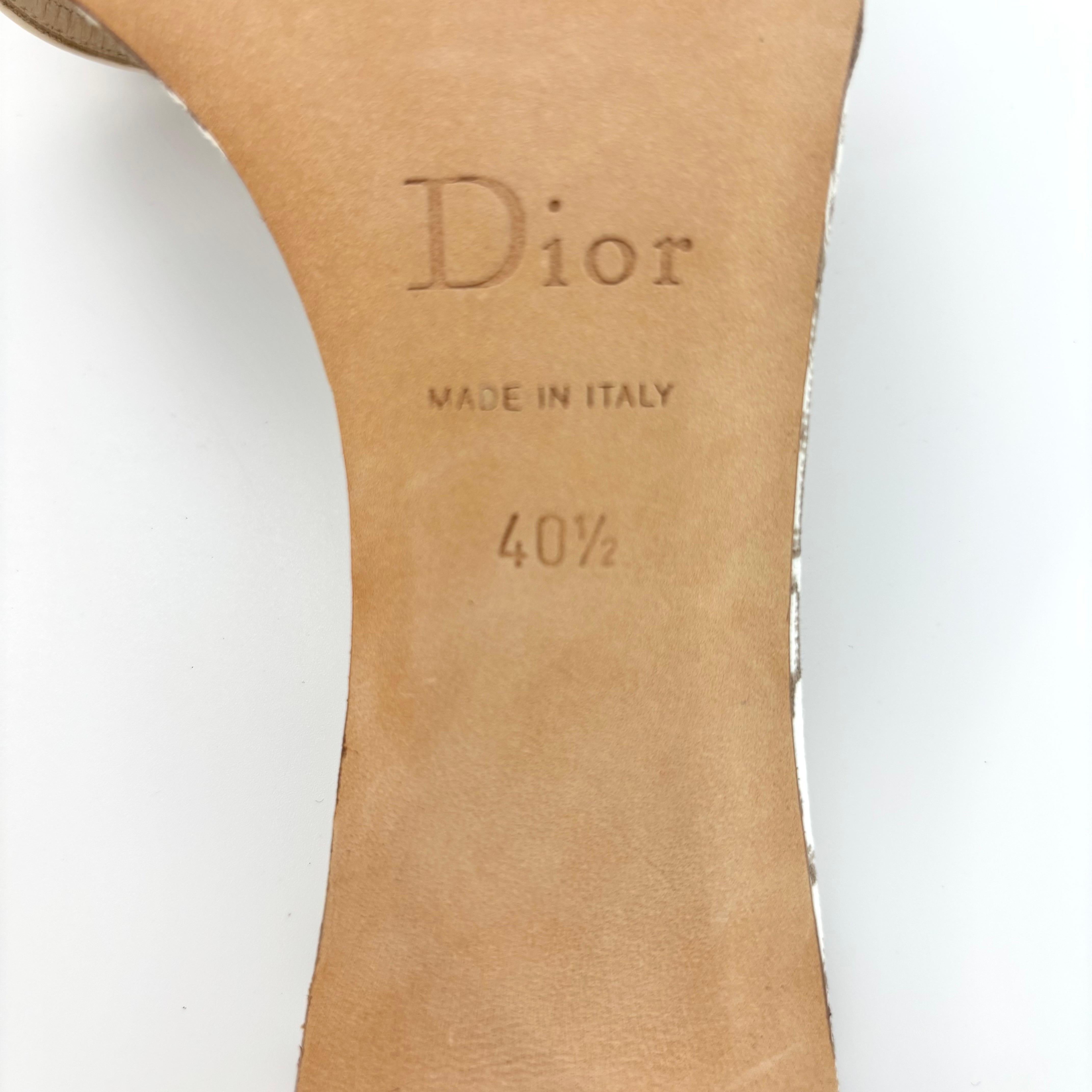 NIB Vintage Christian Dior 2005 Galliano Lock and Key Monogram Print Mules 40.5 For Sale 2