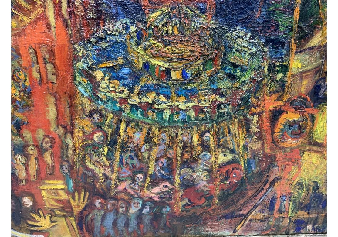 Abadía de Niberg (Am. 1920-1990)  Óleo Sobre Cartulina Parque de Atracciones en venta 2