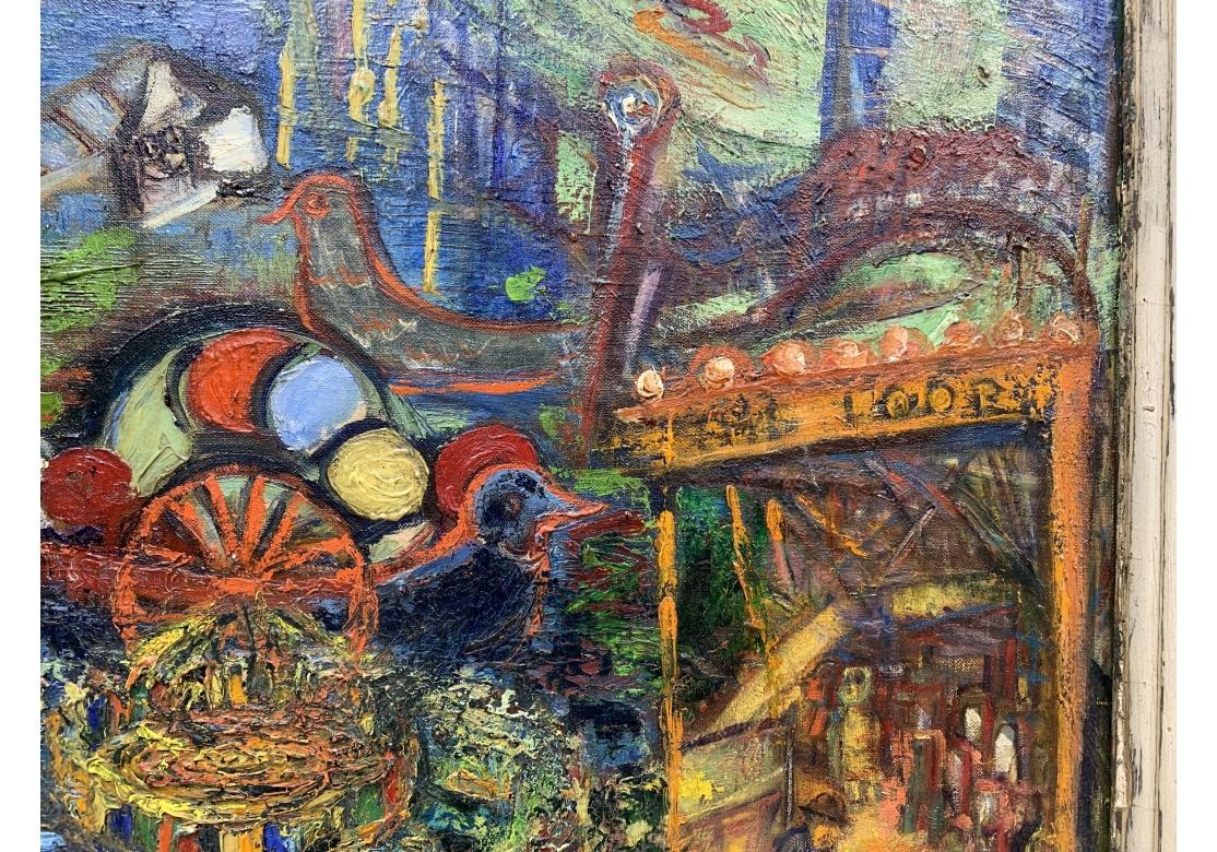 Abadía de Niberg (Am. 1920-1990)  Óleo Sobre Cartulina Parque de Atracciones en venta 3