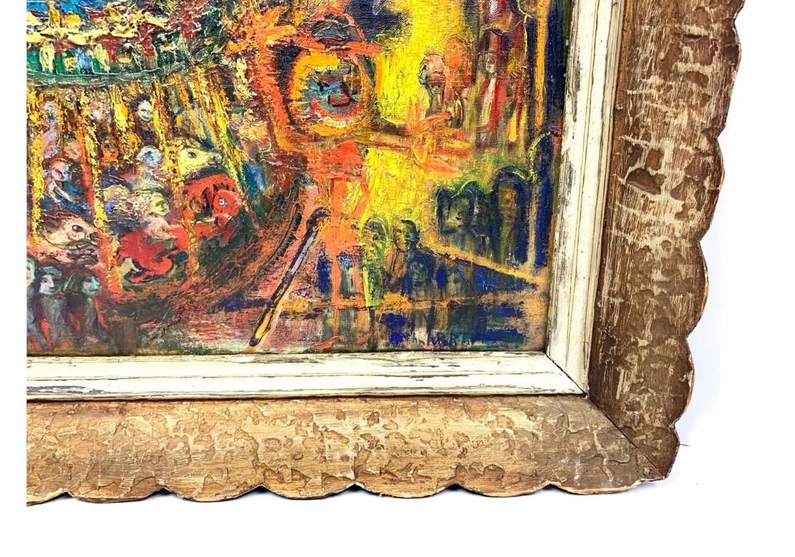 Abadía de Niberg (Am. 1920-1990)  Óleo Sobre Cartulina Parque de Atracciones Moderno de mediados de siglo en venta