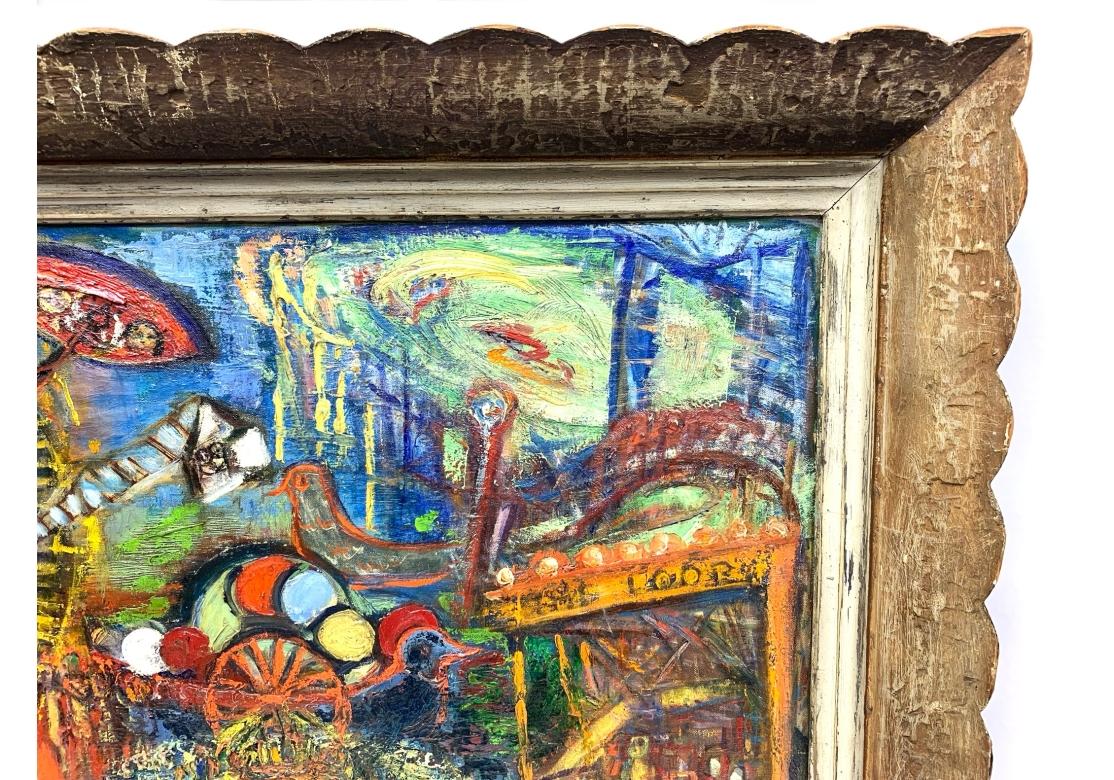 Abadía de Niberg (Am. 1920-1990)  Óleo Sobre Cartulina Parque de Atracciones Estadounidense en venta