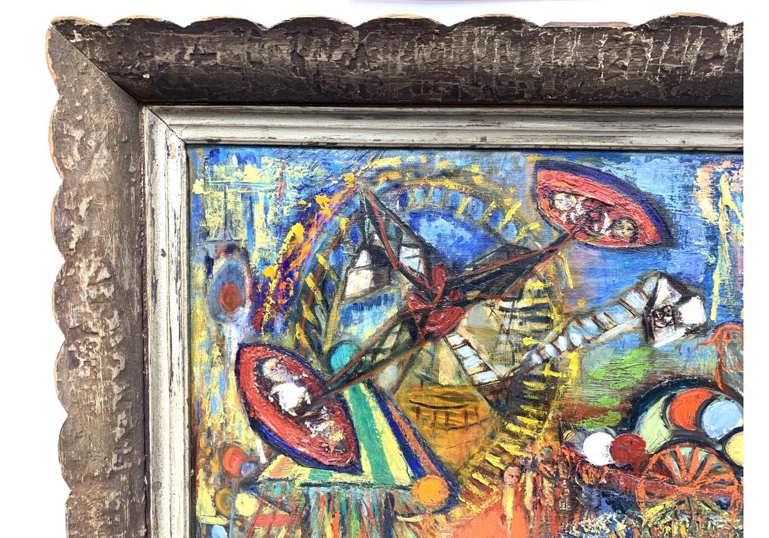 Abadía de Niberg (Am. 1920-1990)  Óleo Sobre Cartulina Parque de Atracciones Madera en venta