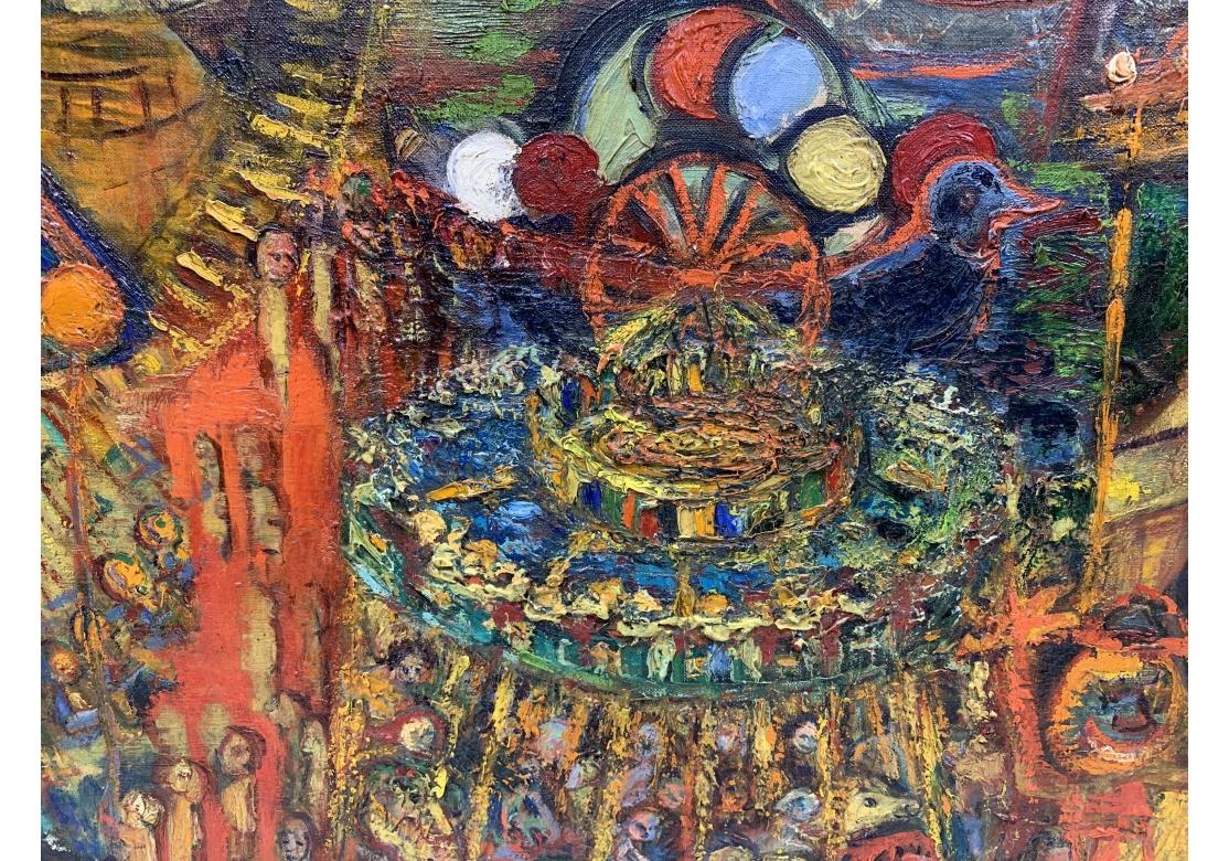Abadía de Niberg (Am. 1920-1990)  Óleo Sobre Cartulina Parque de Atracciones en venta 1