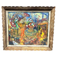 Abadía de Niberg (Am. 1920-1990)  Óleo Sobre Cartulina Parque de Atracciones
