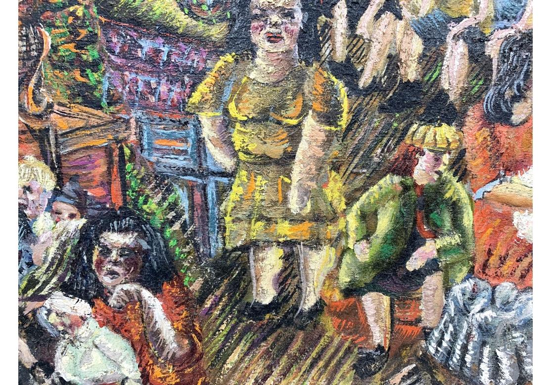 Americano Abbazia di Niberg (Am. 1920-1990)  Olio su tela I rifugiati, Brooklyn, NY in vendita