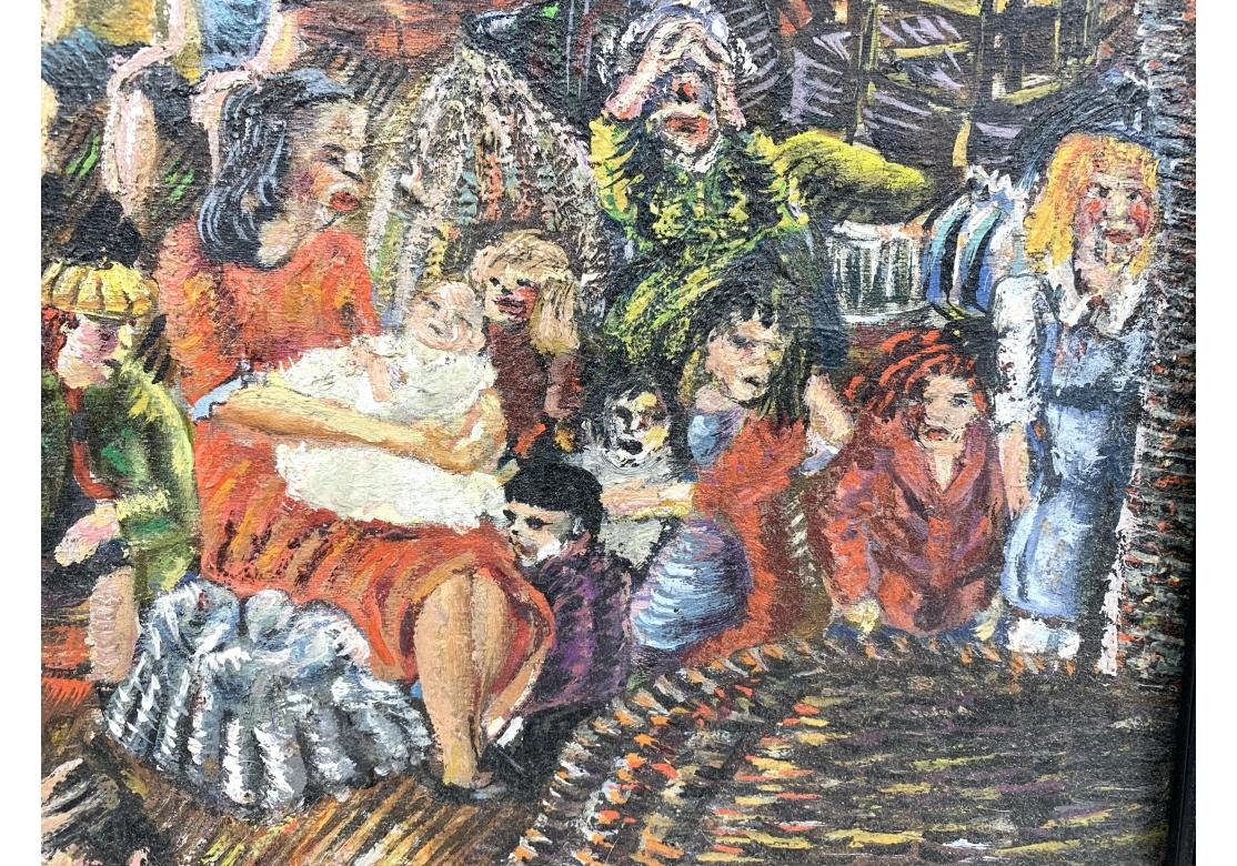 Abbazia di Niberg (Am. 1920-1990)  Olio su tela I rifugiati, Brooklyn, NY In condizioni discrete in vendita a Bridgeport, CT