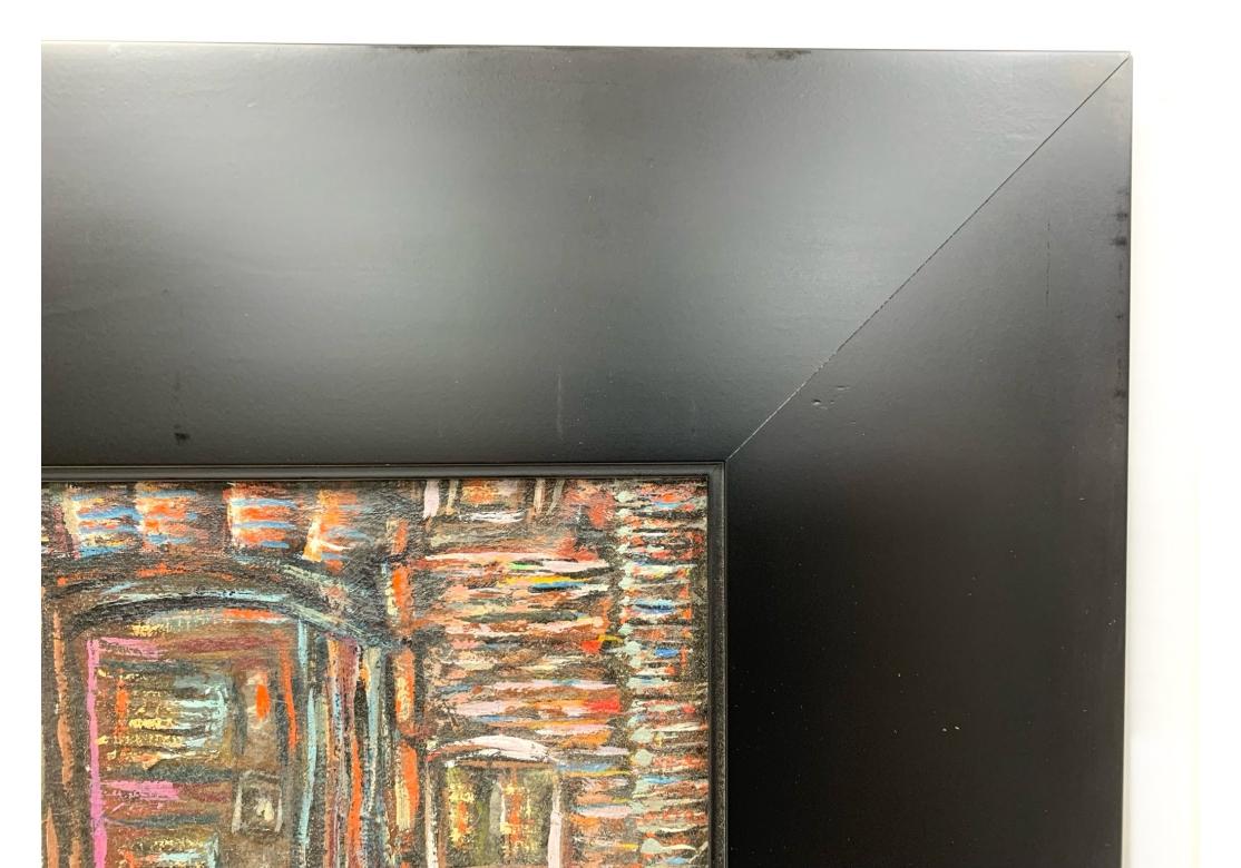 Tela Abbazia di Niberg (Am. 1920-1990)  Olio su tela I rifugiati, Brooklyn, NY in vendita
