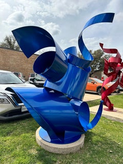 "Mira dentro de mi retorcida mente azul", Nic Noblique, Gran escultura de acero, 95x88x62