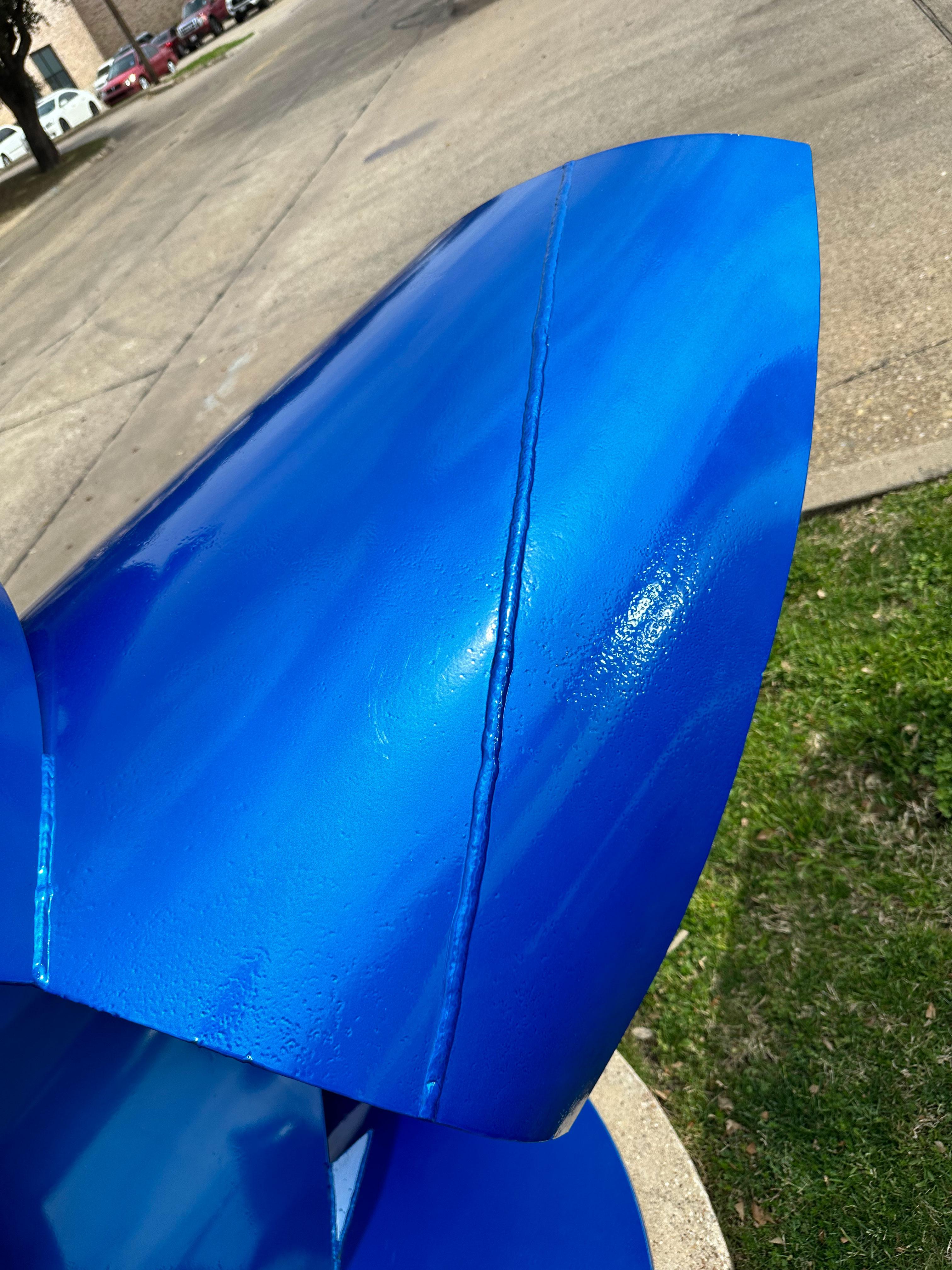 „Look Inside My Twisted Blue Mind“, Nic Noblique, Big Steel-Skulptur, 95x88x62 im Angebot 4